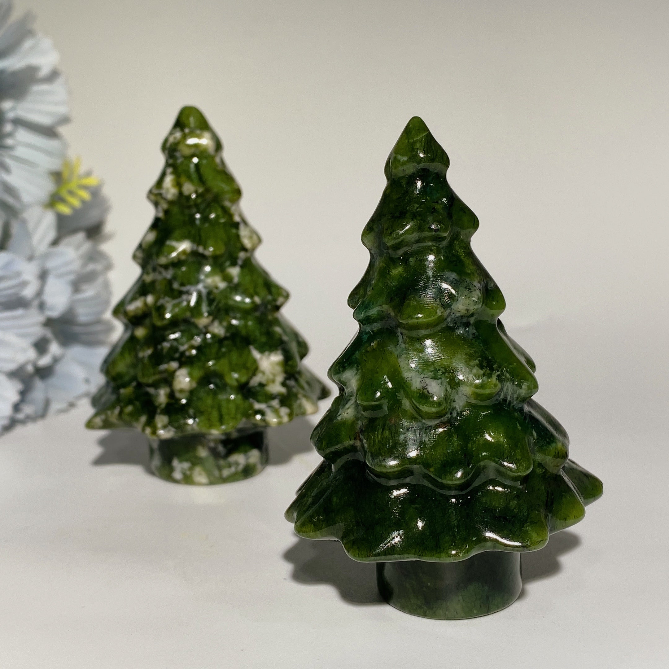 3.0 inch Serpentine Crystal Tree Carving for Healing