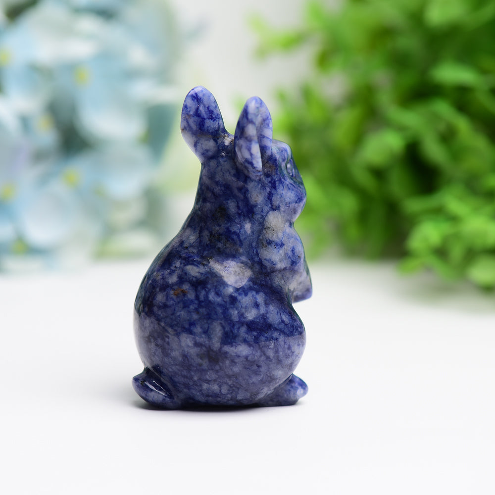 3.0 Inch Sodalite Crystal Rabbit Figurine for Prosperity