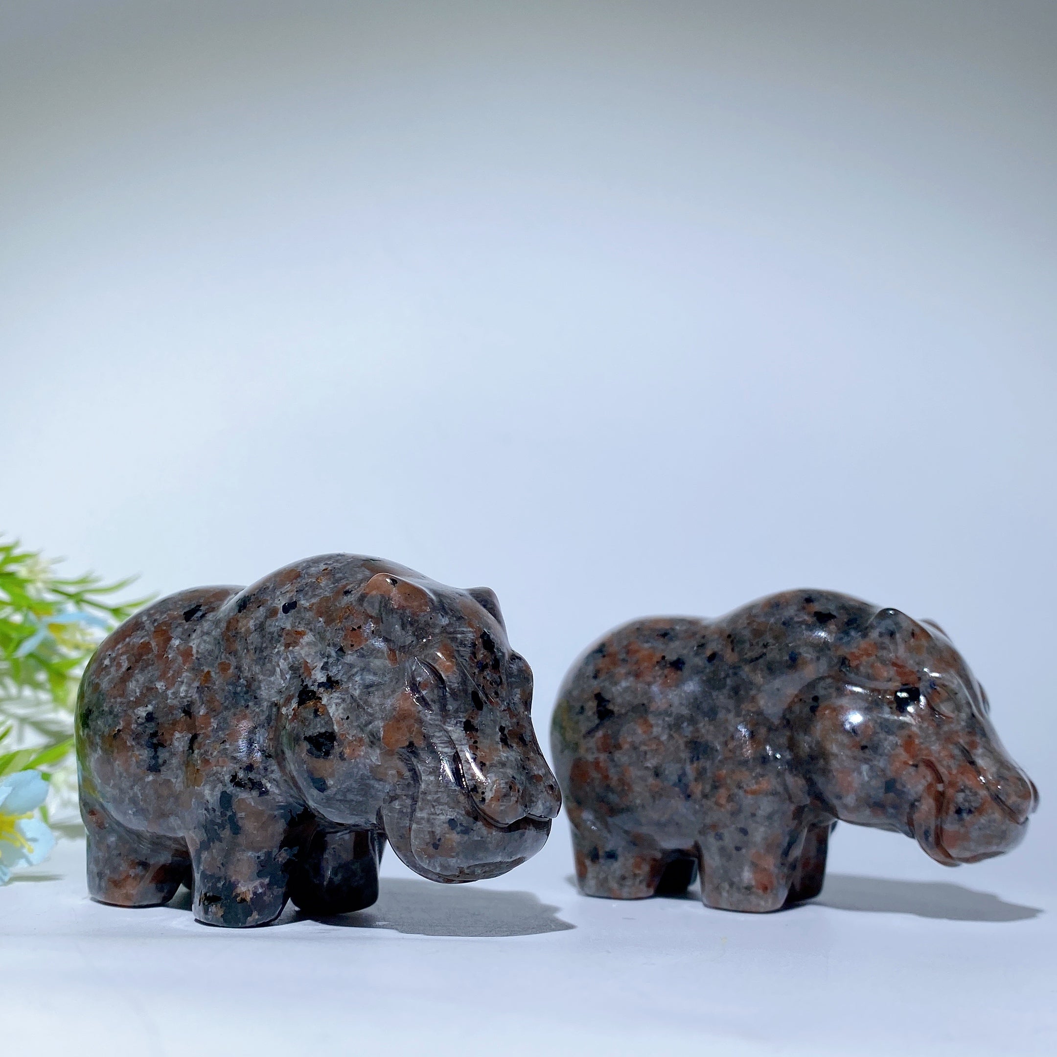 3.0 Inch UV Reactive Yooperlite Hippo Crystal Carving