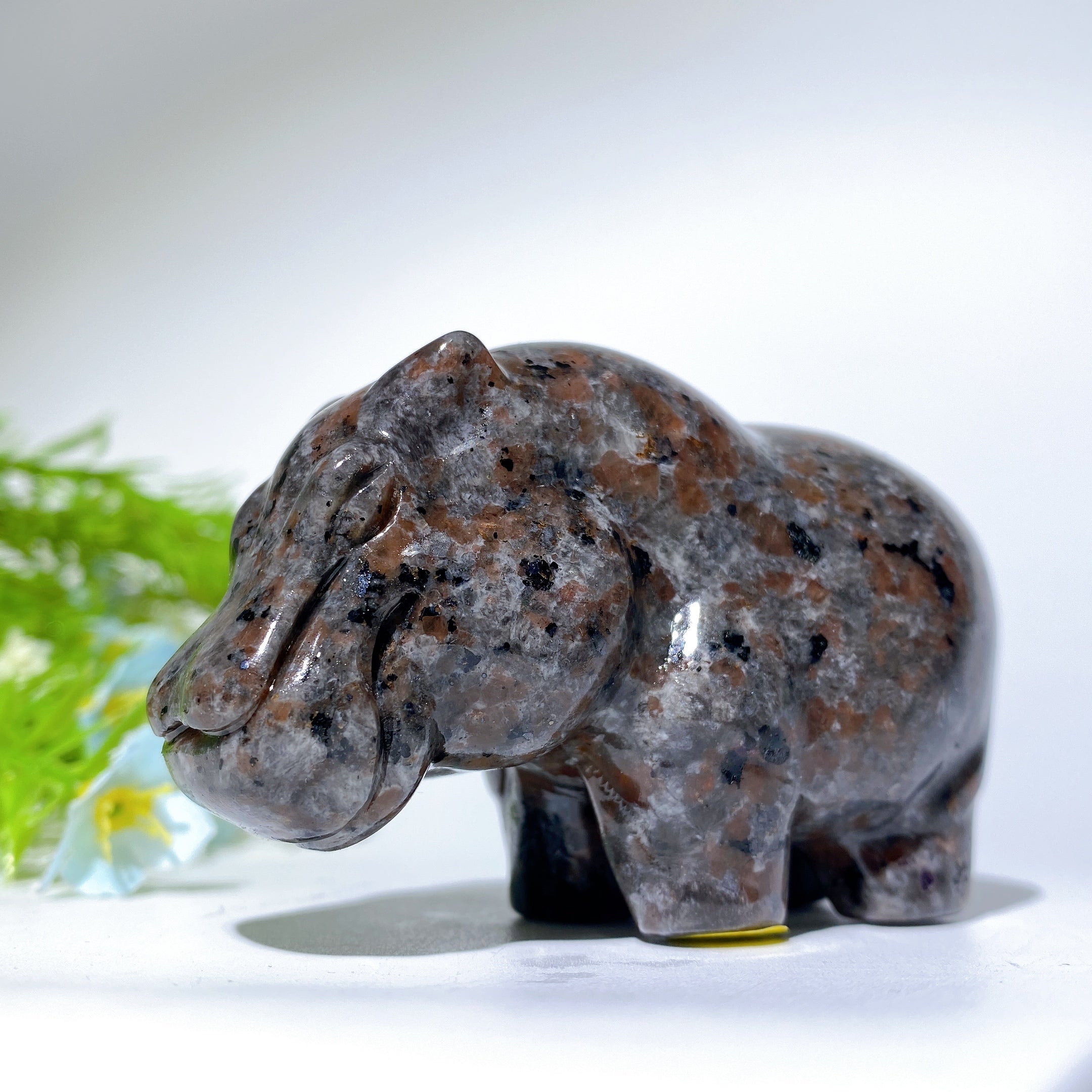 3.0 Inch UV Reactive Yooperlite Hippo Crystal Carving