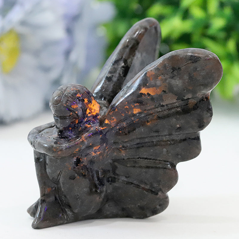 Natural Labradorite Pendant 1.3x1.7in for Protection