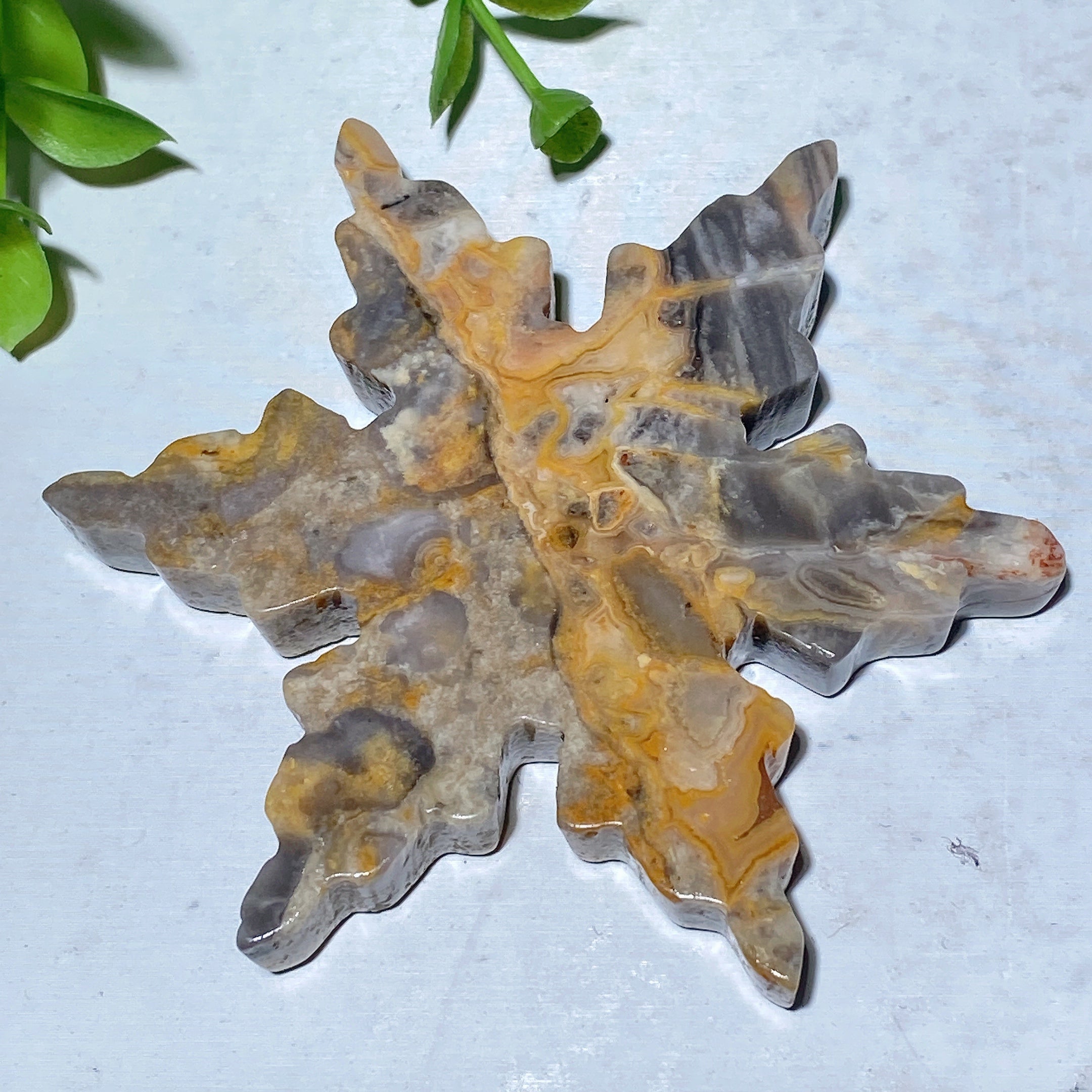 2.2-2.8" Bumblebee Jasper Star and Moon Crystal Carvings