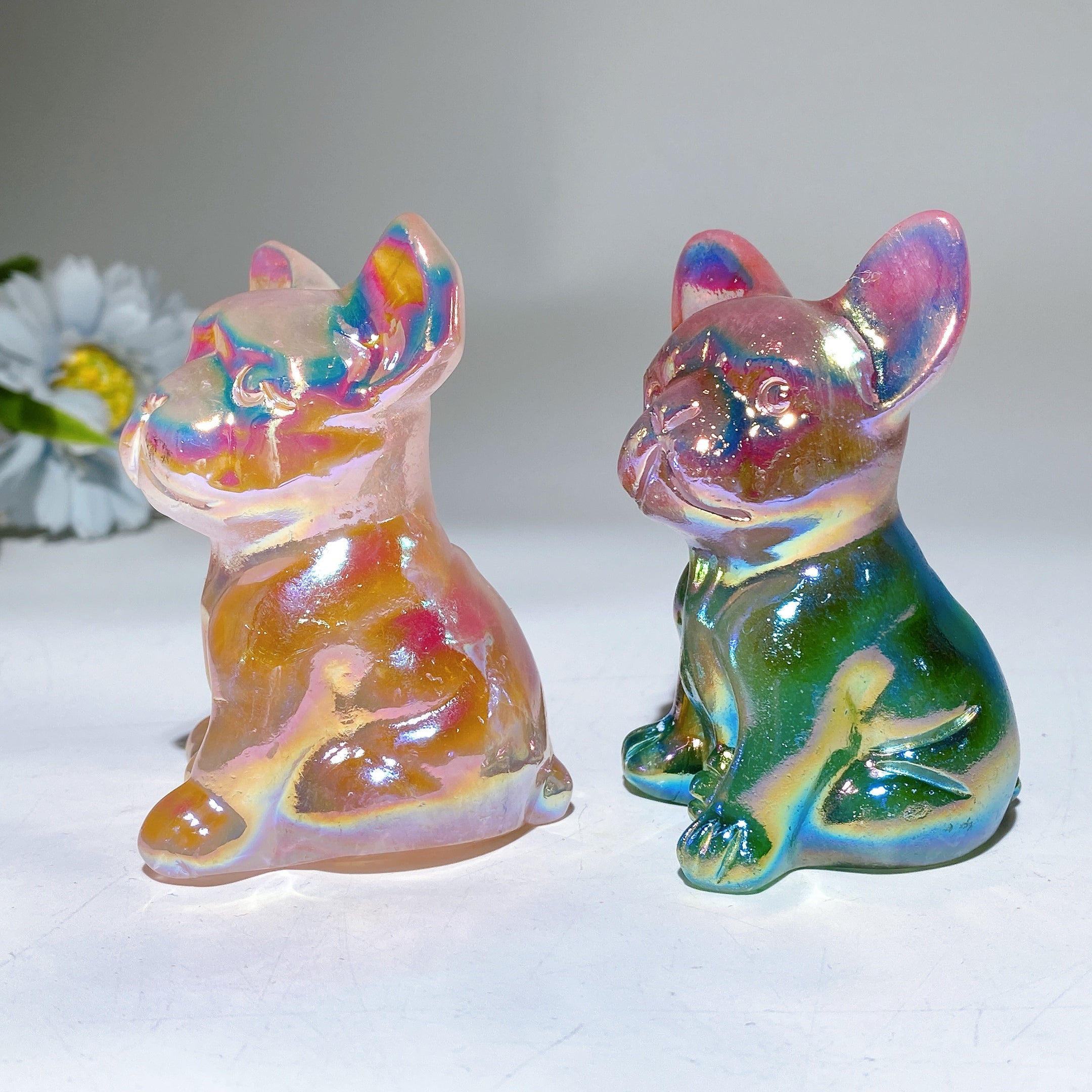 3.1 inch Aura Crystal Healing Dog Carving