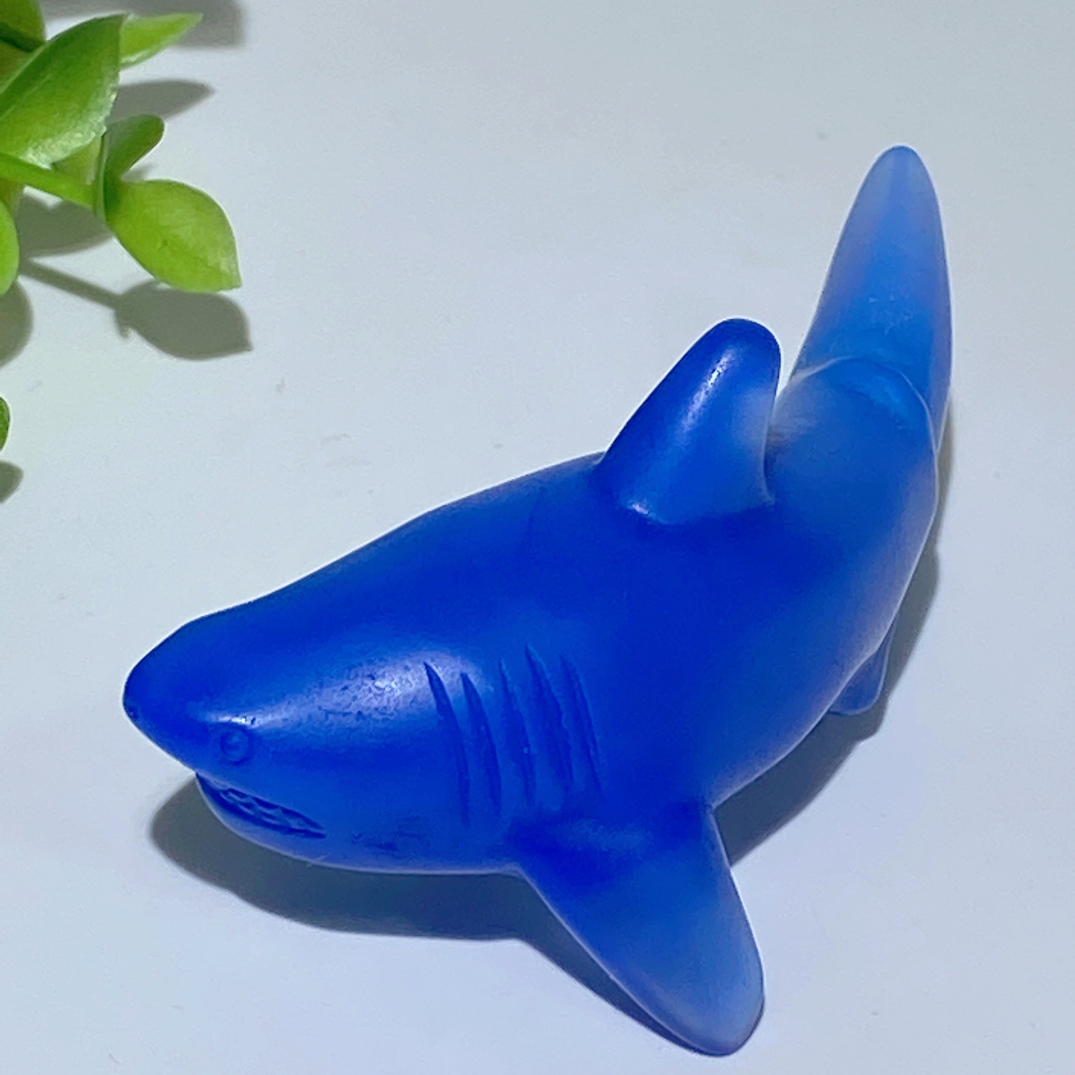 3.1 inch Blue Opalite Shark Healing Crystal Carving