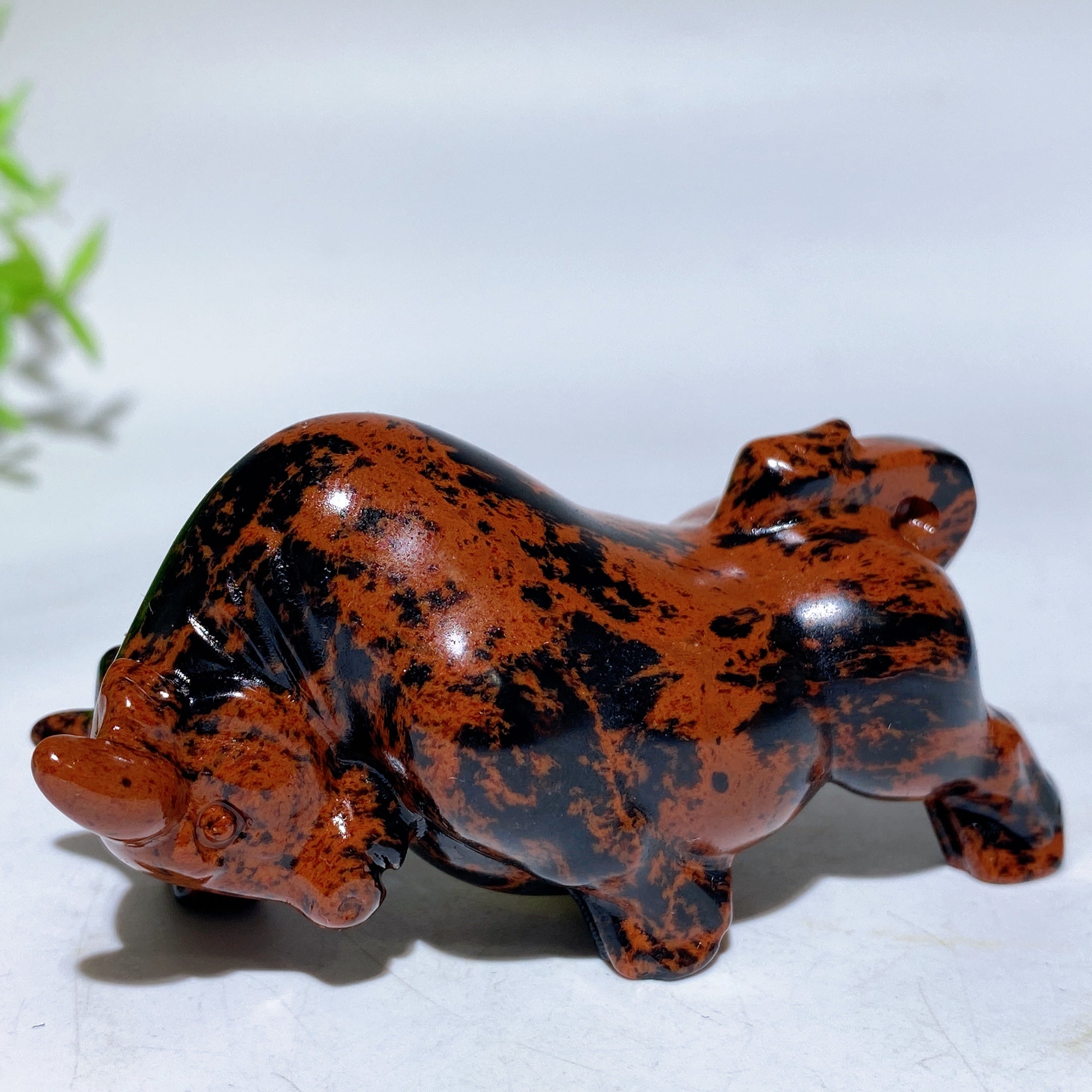 3.1-inch Crystal Bull Carving for Meditation & Healing
