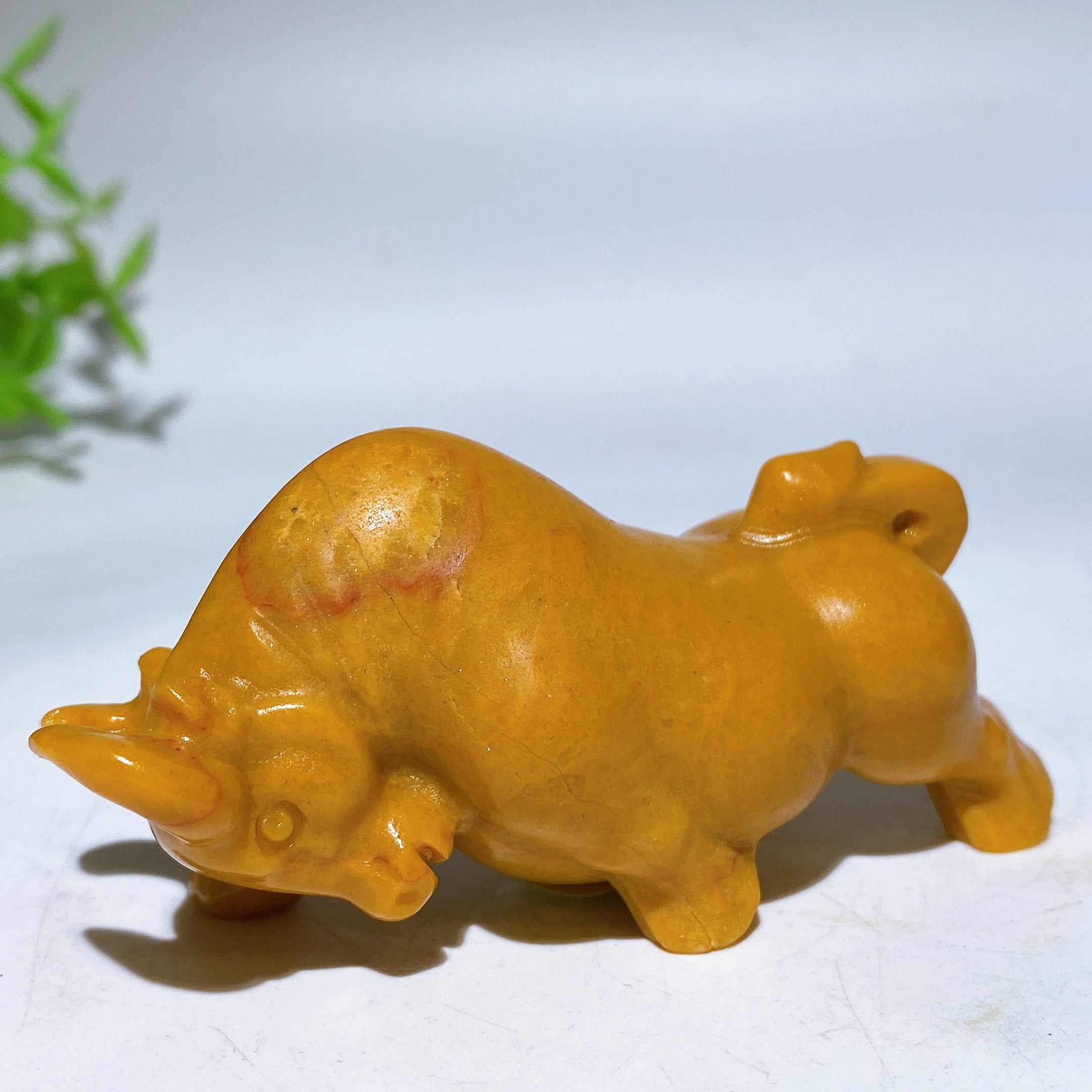 3.1-inch Crystal Bull Carving for Meditation & Healing