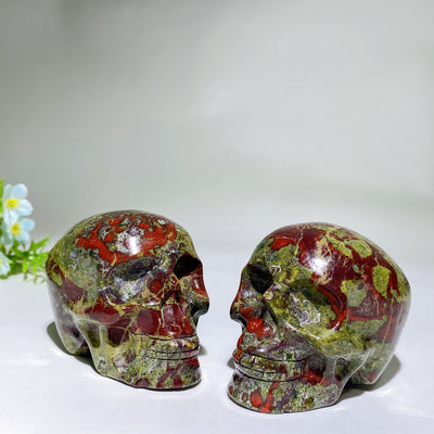 3.1 Inch Dragon Blood Stone Crystal Skull for Healing
