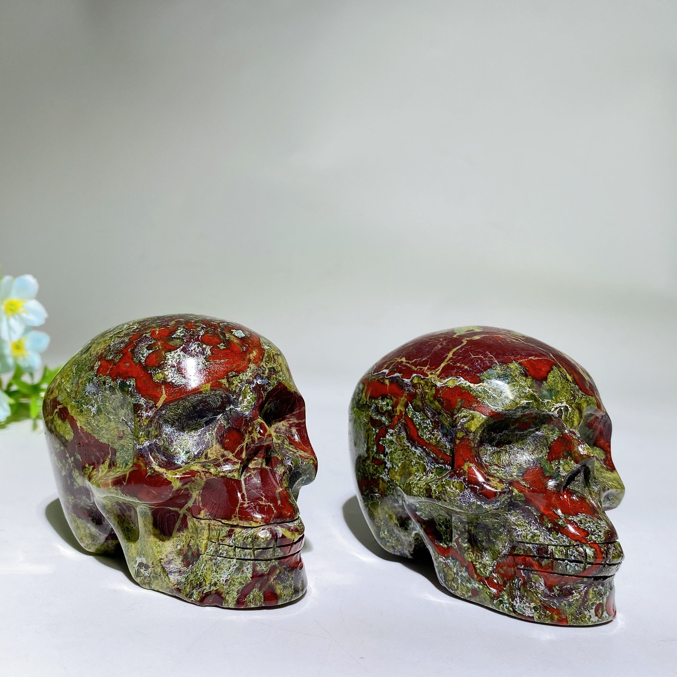 3.1 Inch Dragon Blood Stone Crystal Skull for Healing