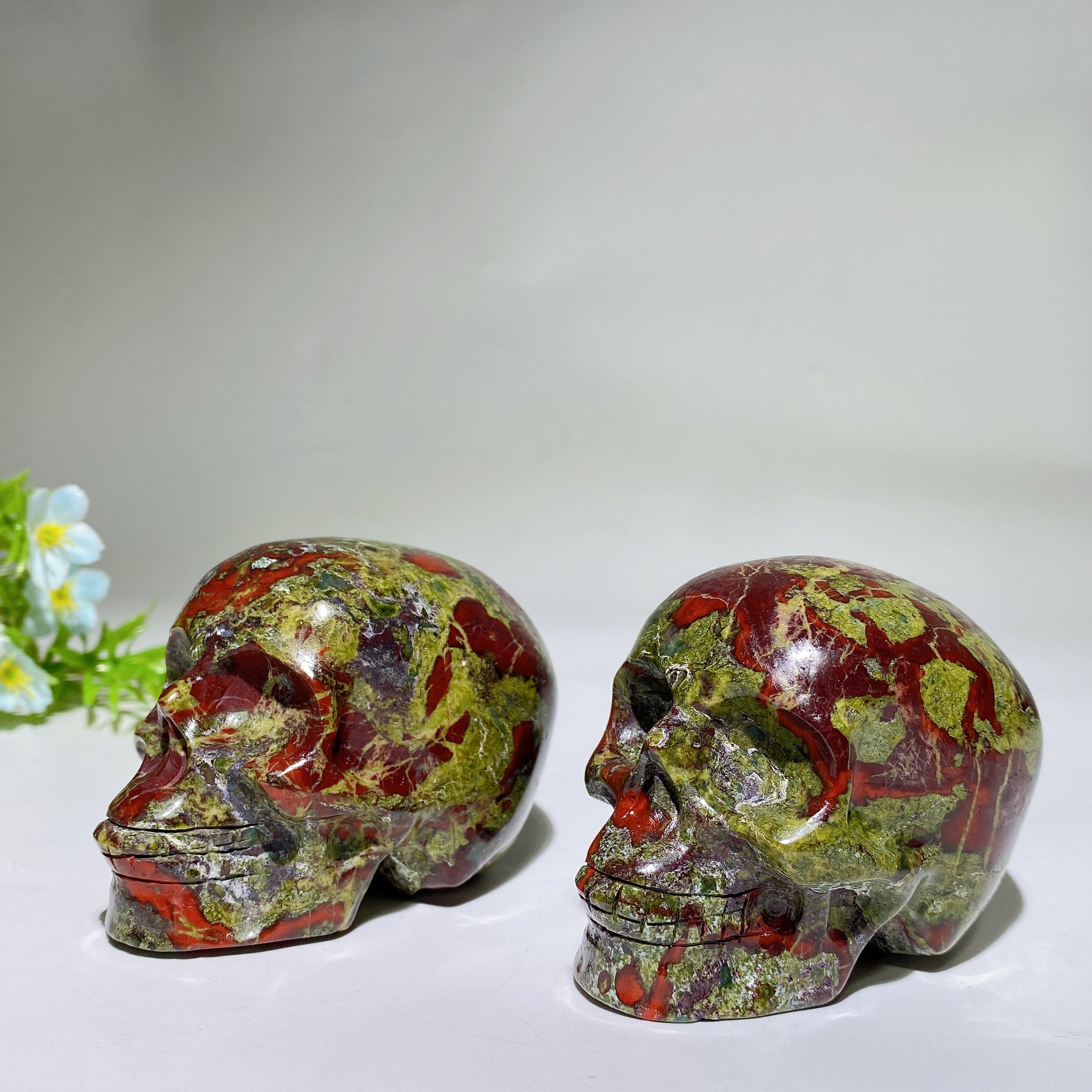 3.1 Inch Dragon Blood Stone Crystal Skull for Healing