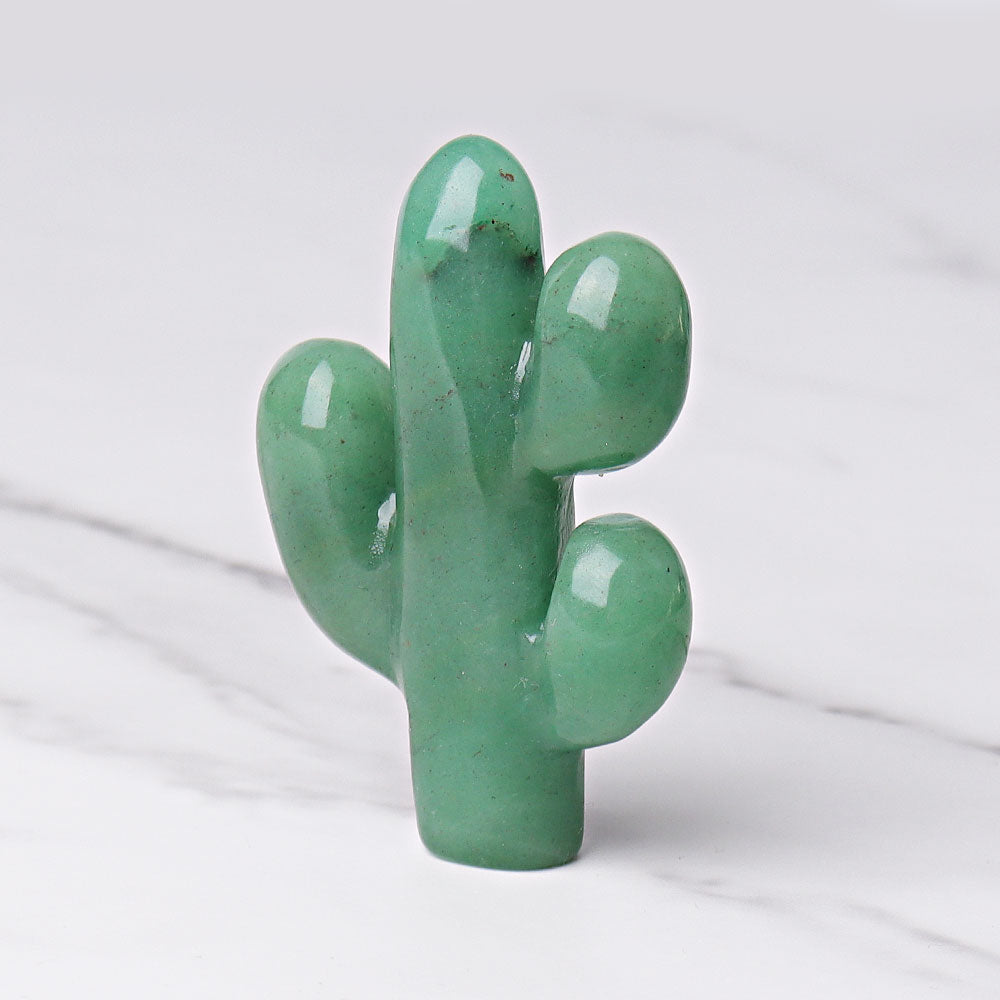 3.1 inch Green Aventurine Crystal Cactus Figurine