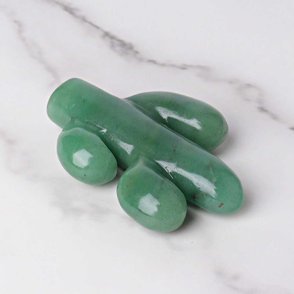 3.1 inch Green Aventurine Crystal Cactus Figurine