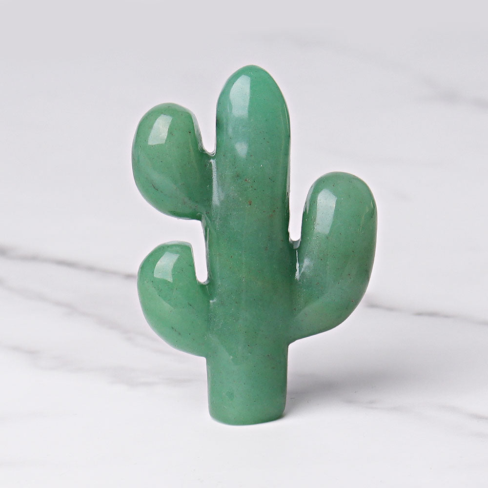3.1 inch Green Aventurine Crystal Cactus Figurine