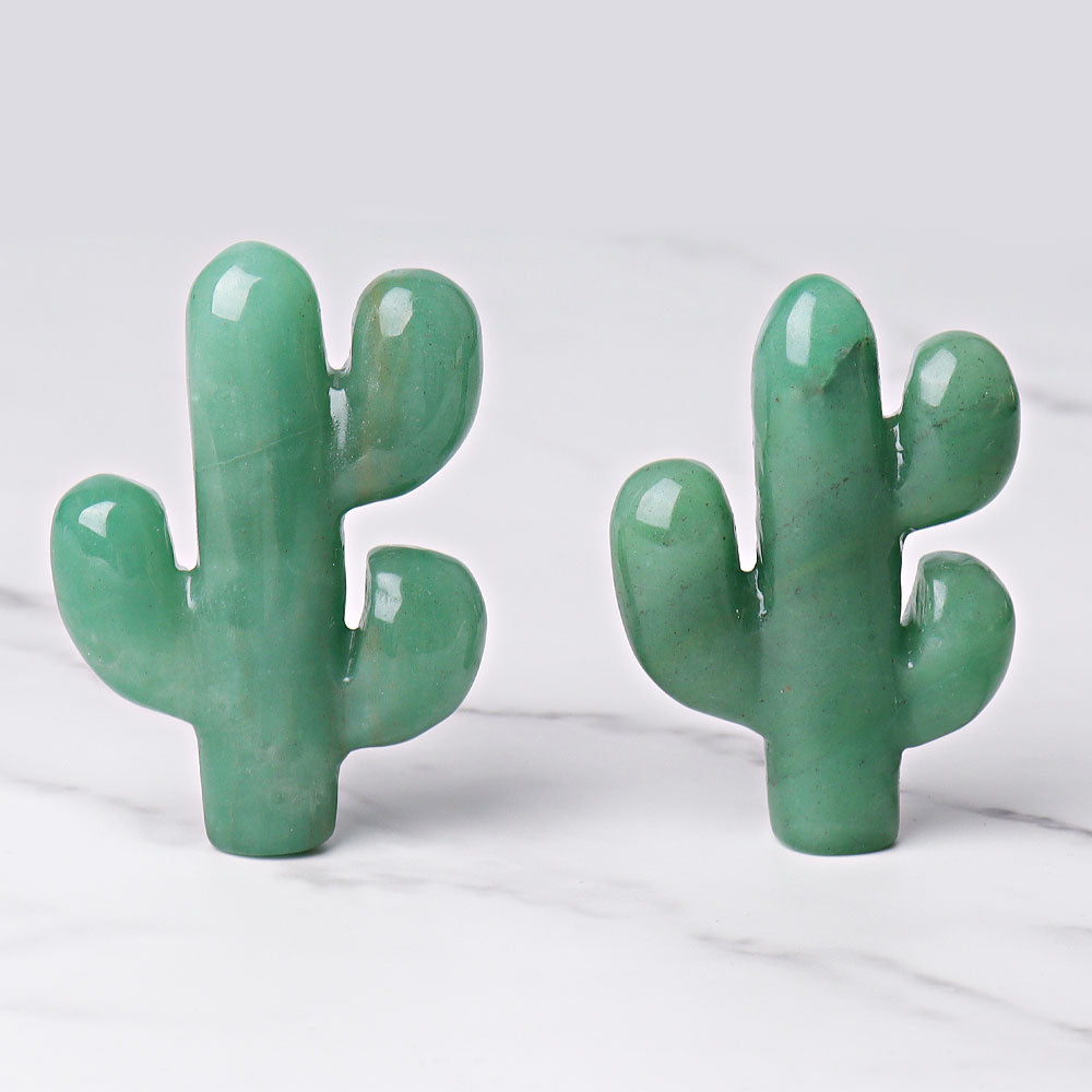 3.1 inch Green Aventurine Crystal Cactus Figurine
