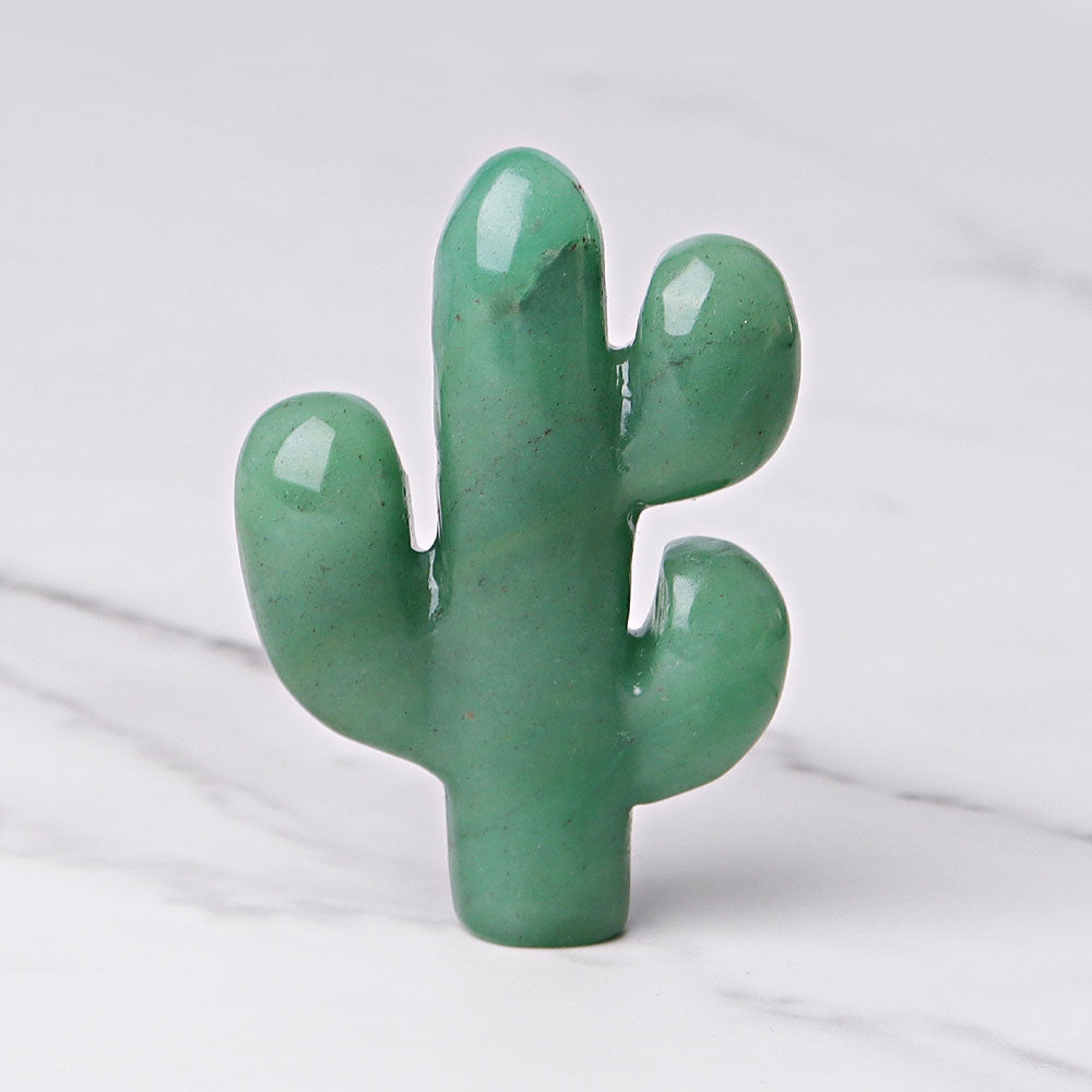 3.1 inch Green Aventurine Crystal Cactus Figurine