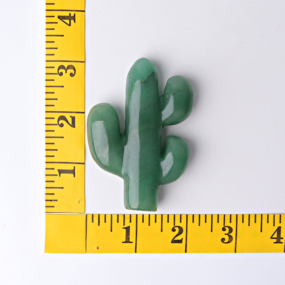 3.1 inch Green Aventurine Crystal Cactus Figurine