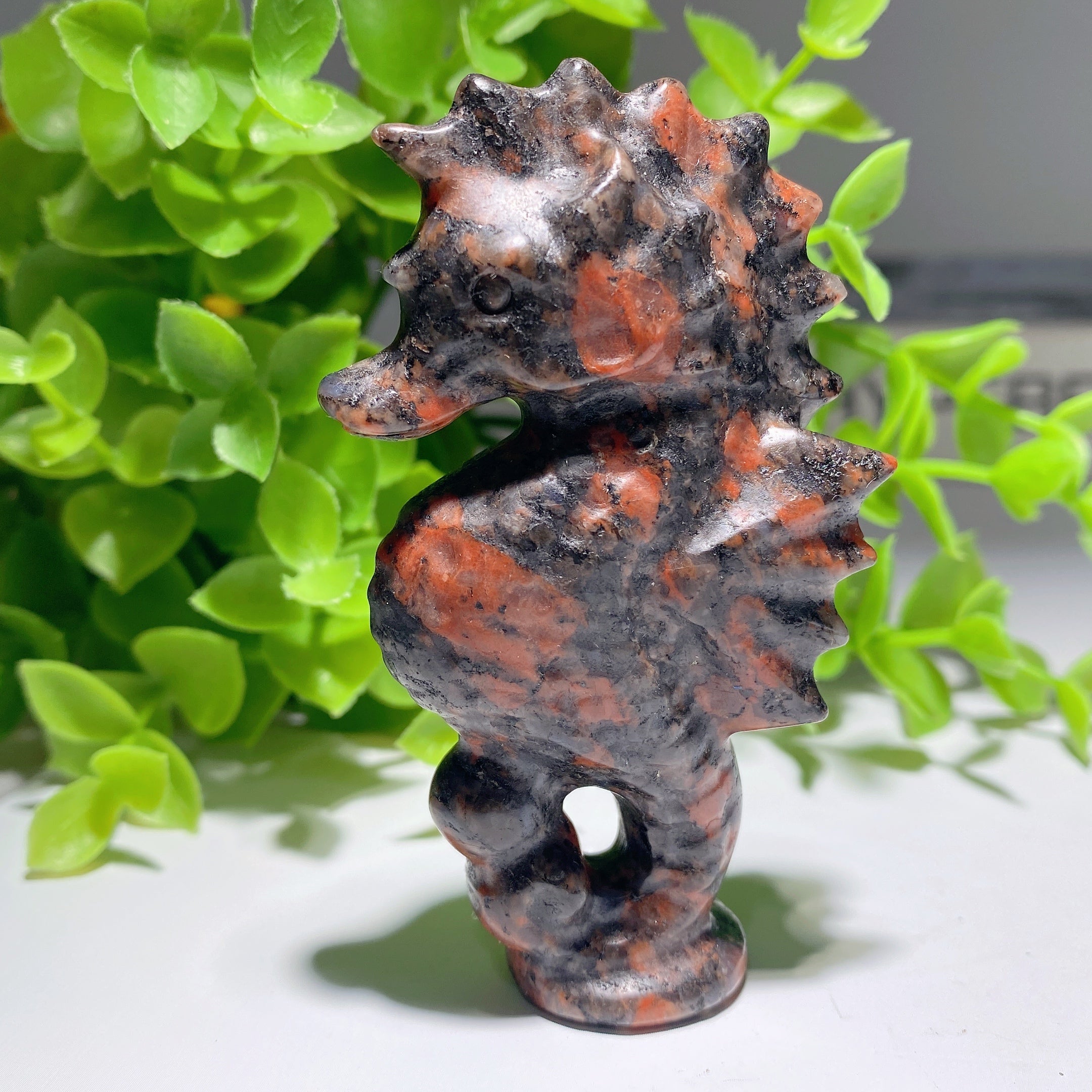 3.1 inch Larvikite Hippocampus Crystal Healing Carving