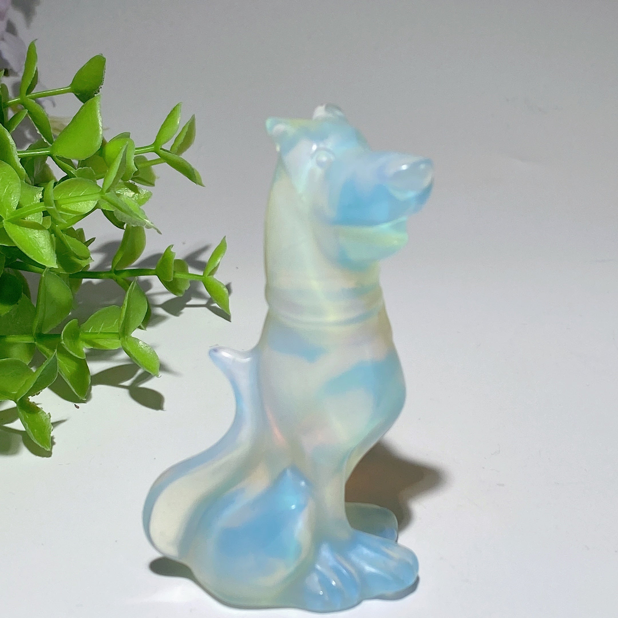 3.1 inch Mixed Crystal Dog Sculpture for Healing Energy