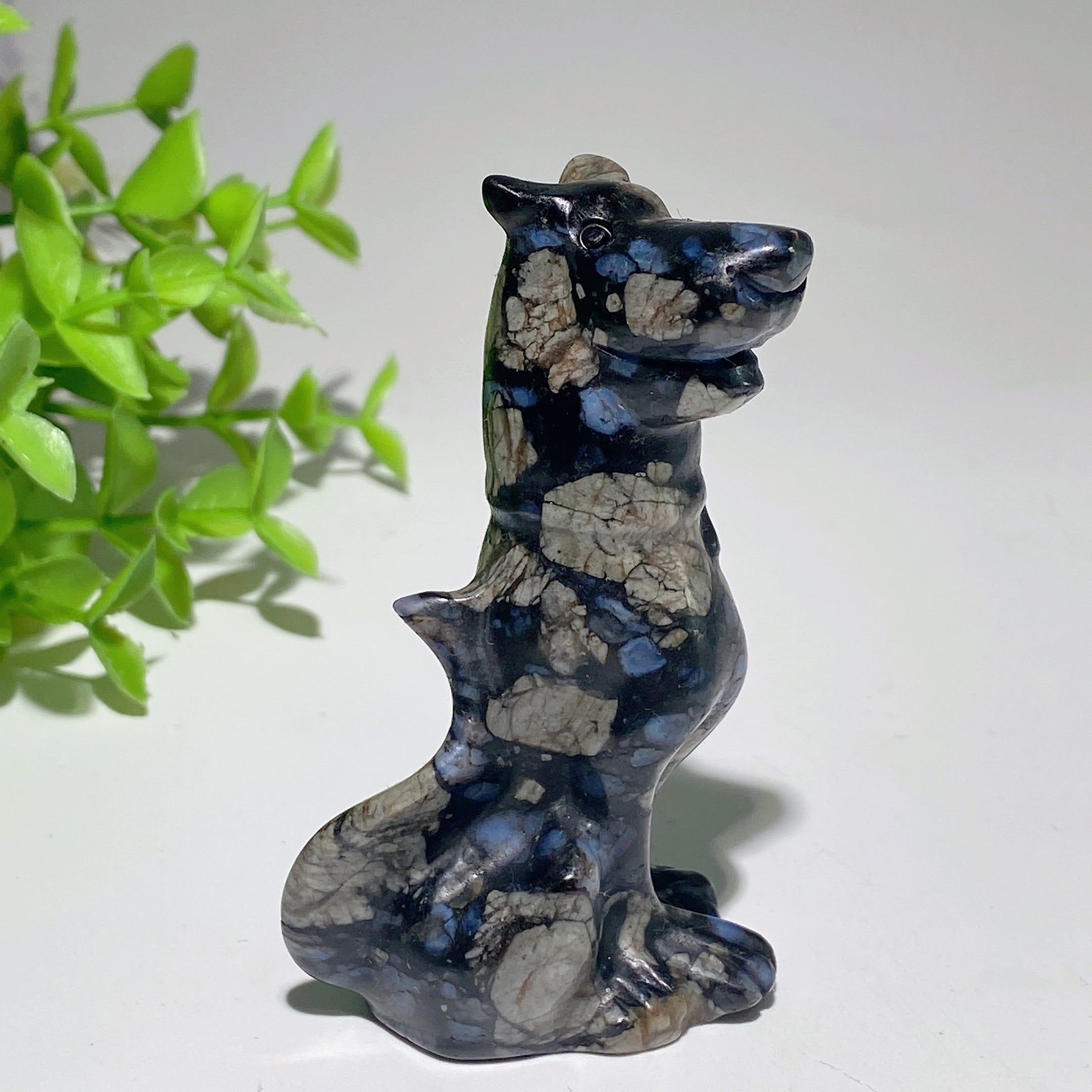 3.1 inch Mixed Crystal Dog Sculpture for Healing Energy