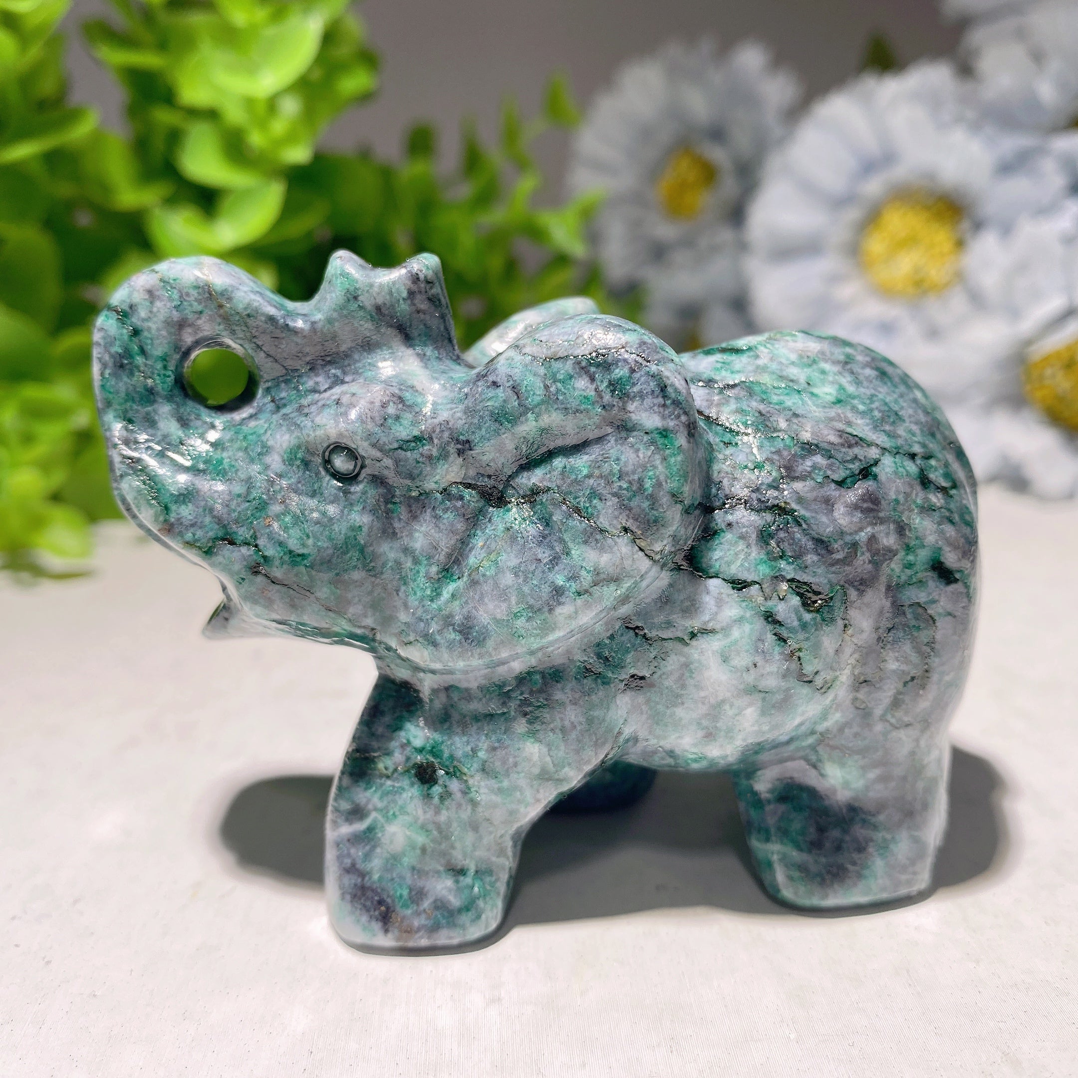 3.1 Inch Mixed Crystal Elephant Carvings for Healing