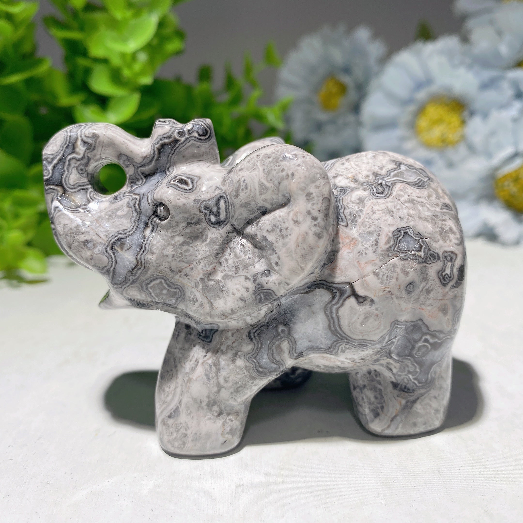 3.1 Inch Mixed Crystal Elephant Carvings for Healing