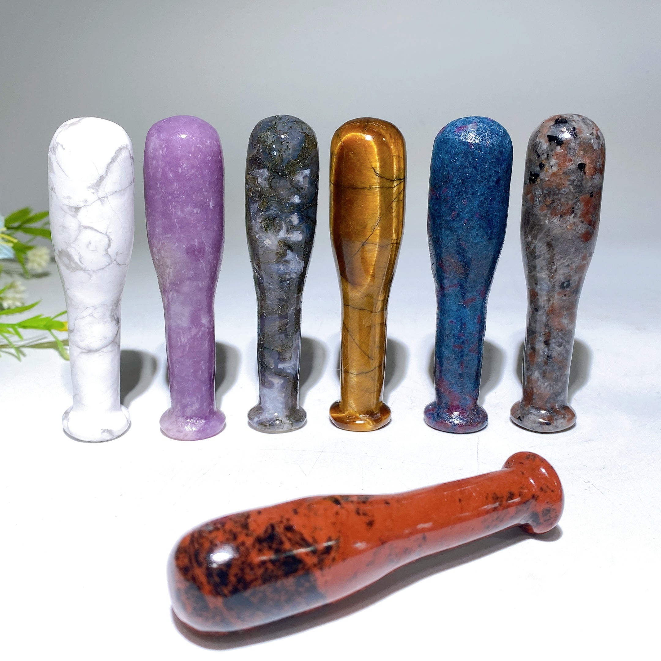 3.1-inch Mixed Crystal Healing Baseball Bat Figurines