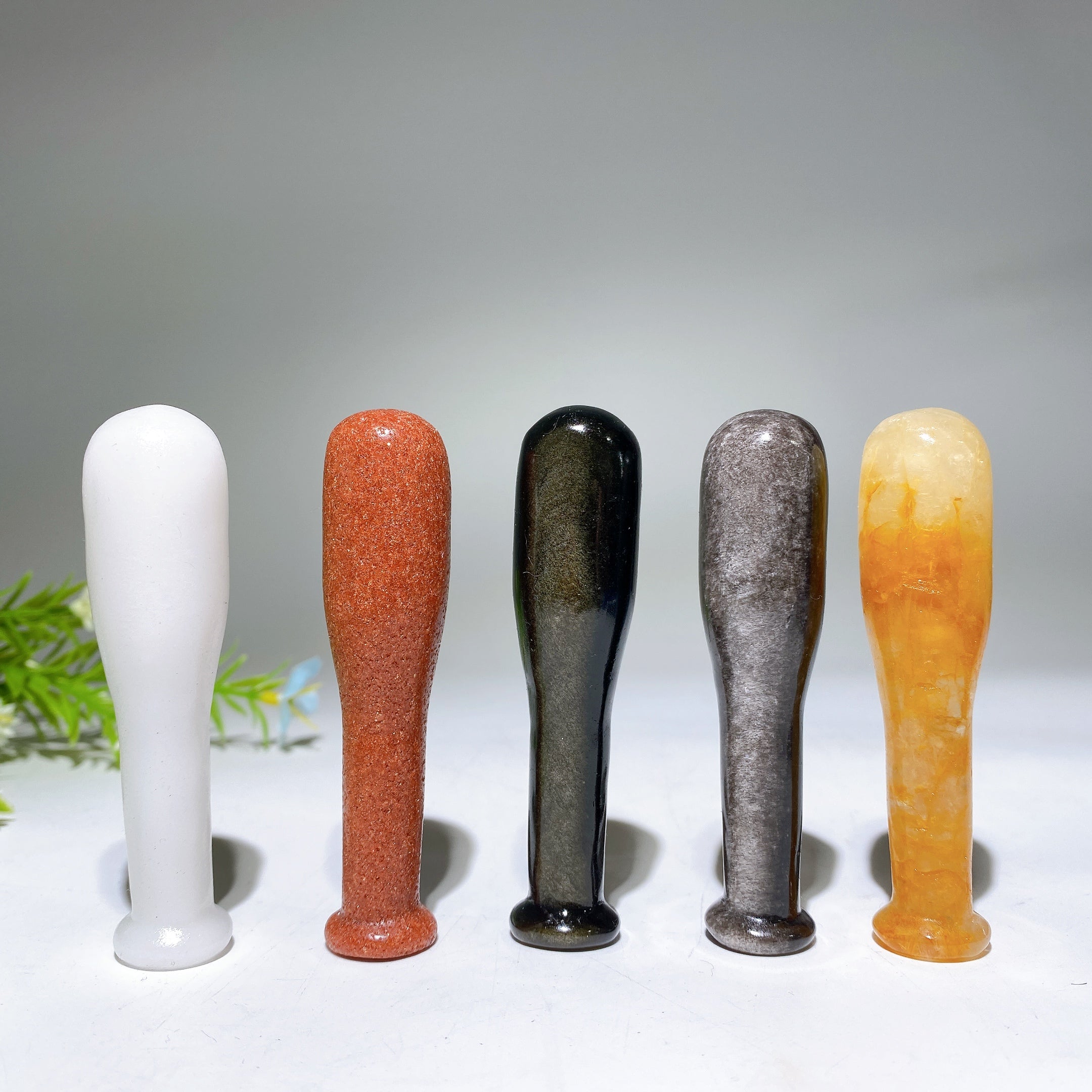 3.1-inch Mixed Crystal Healing Baseball Bat Figurines