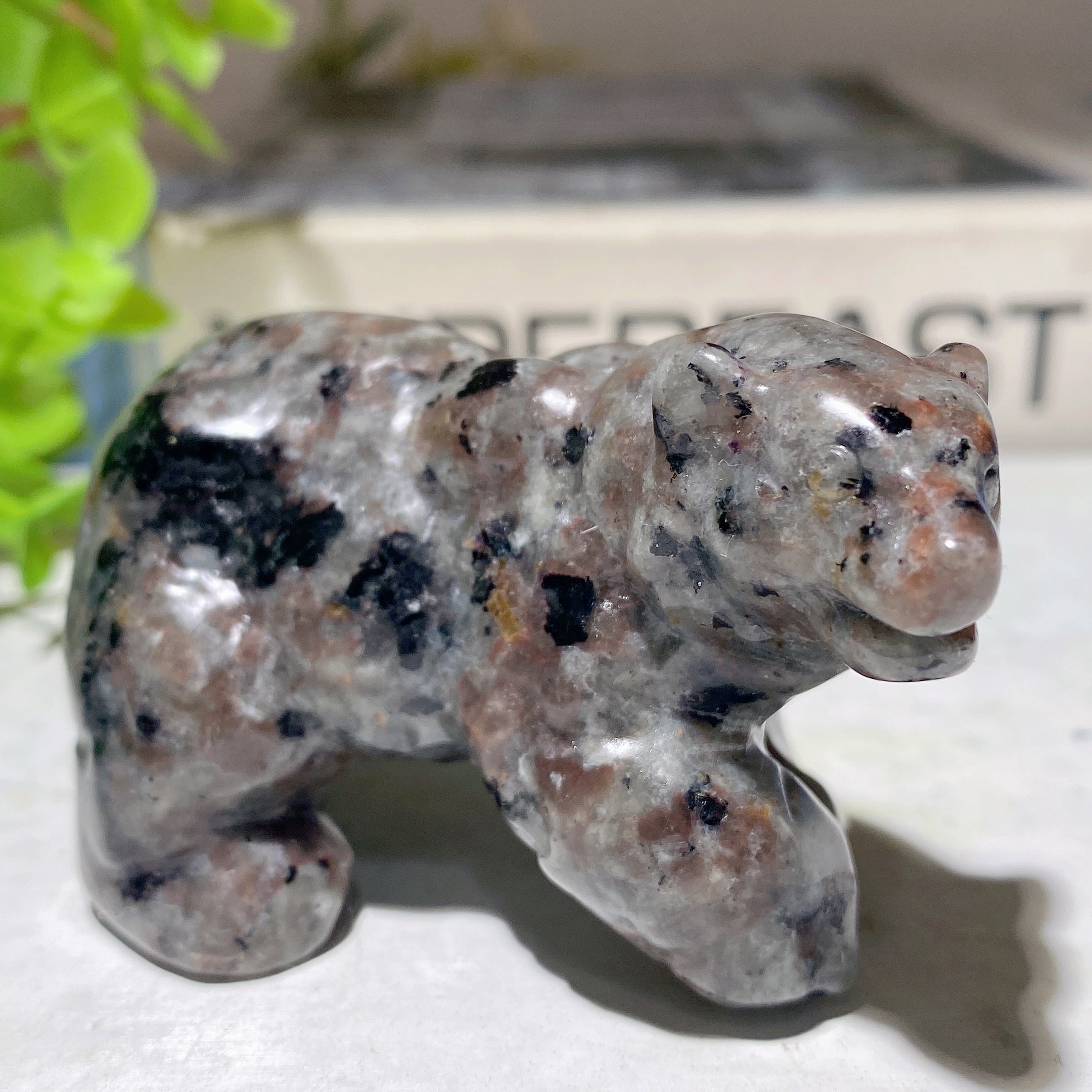 3.1 Inch Mixed Crystal Polar Bear Carving for Healing