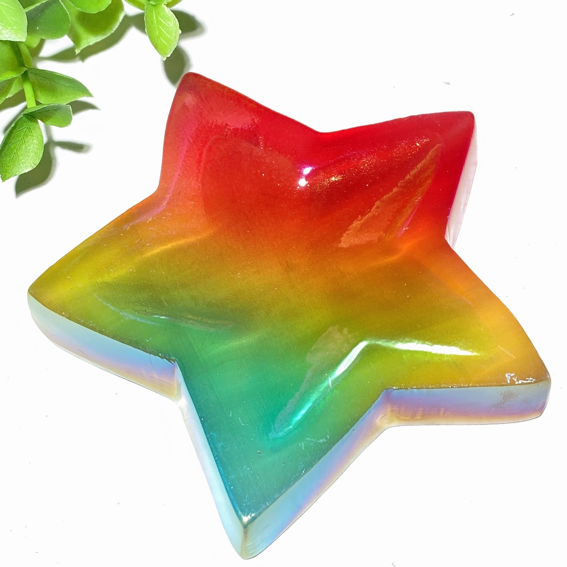 3.2-3.8" Aura Colorful Selenite Shape Bowl for Crystal Decor