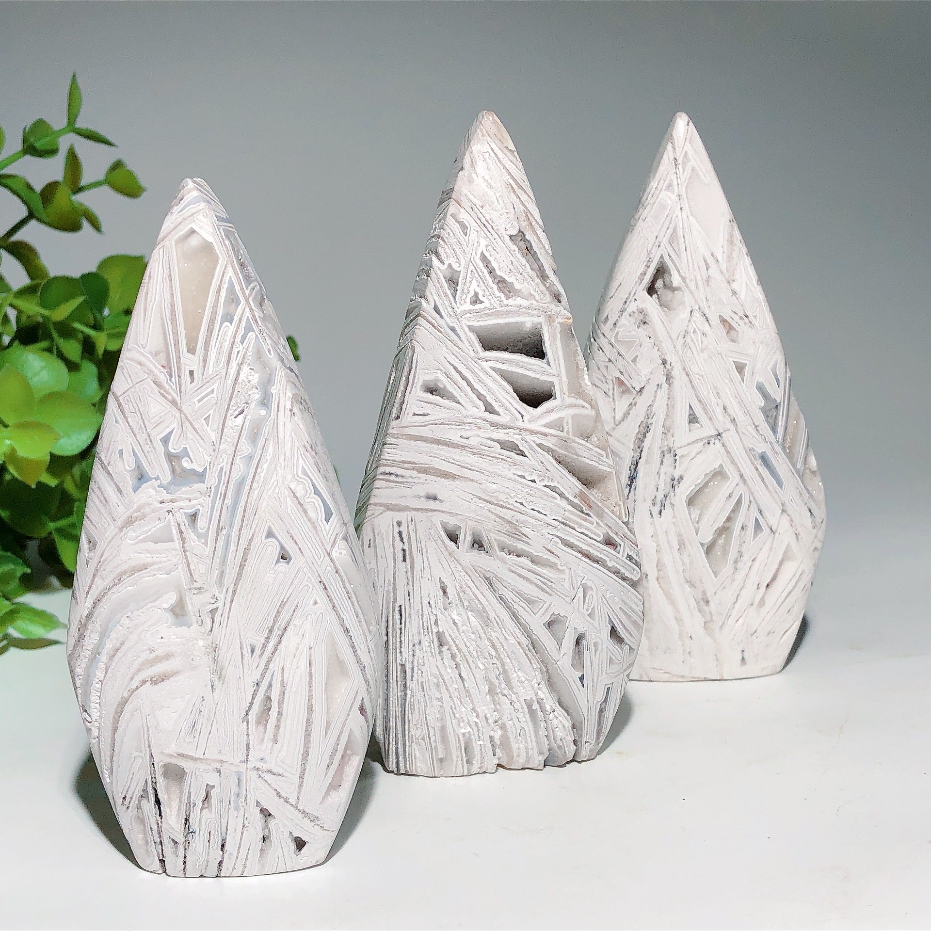 3.2-4.5 inch Druzy White Onyx Free Form Crystal Specimen