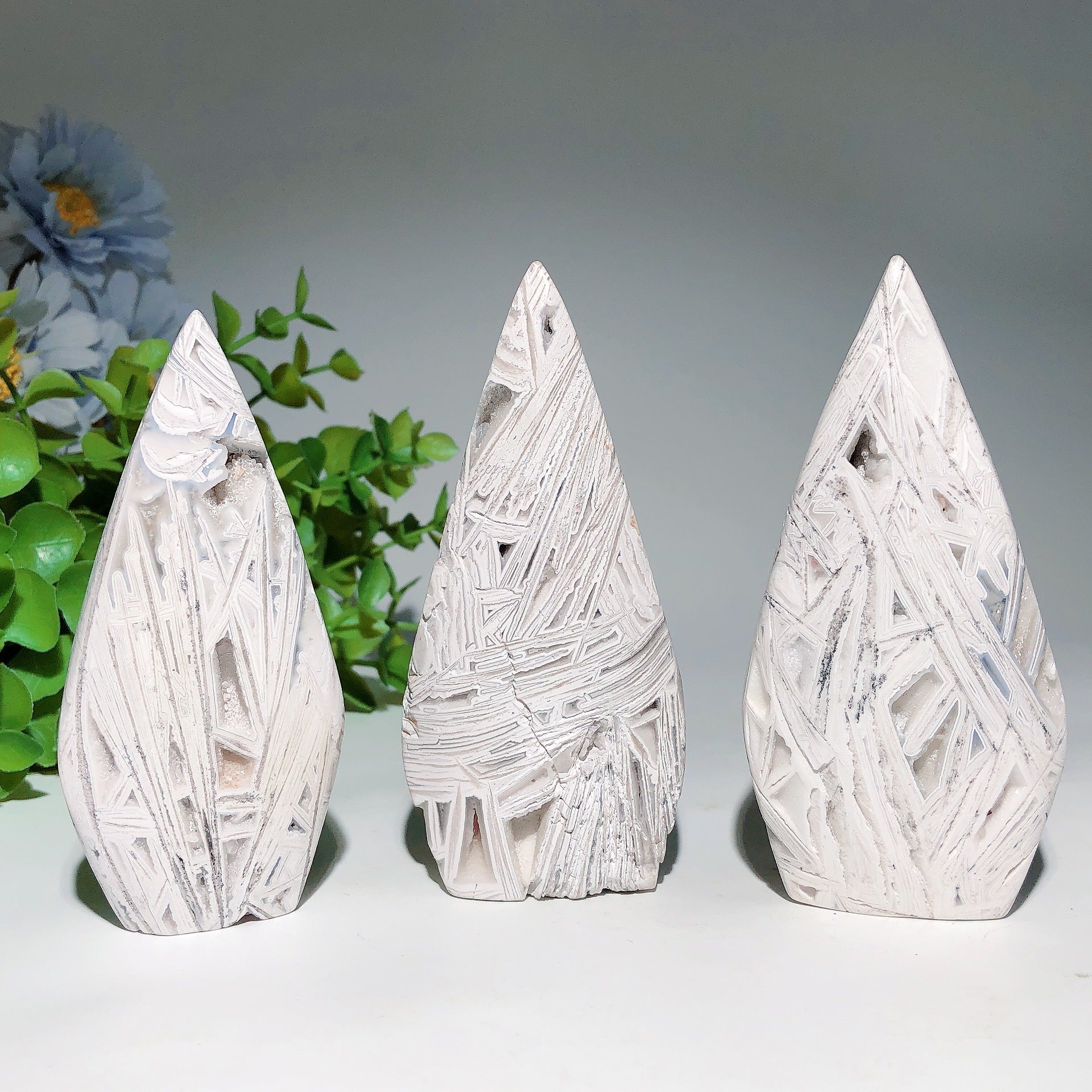 3.2-4.5 inch Druzy White Onyx Free Form Crystal Specimen