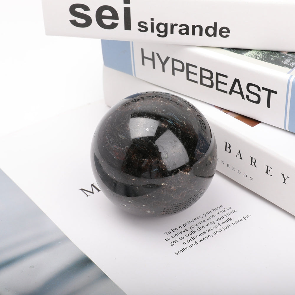 3.2" Astrophlite Sphere with Wooden Stand for Healing and Decor