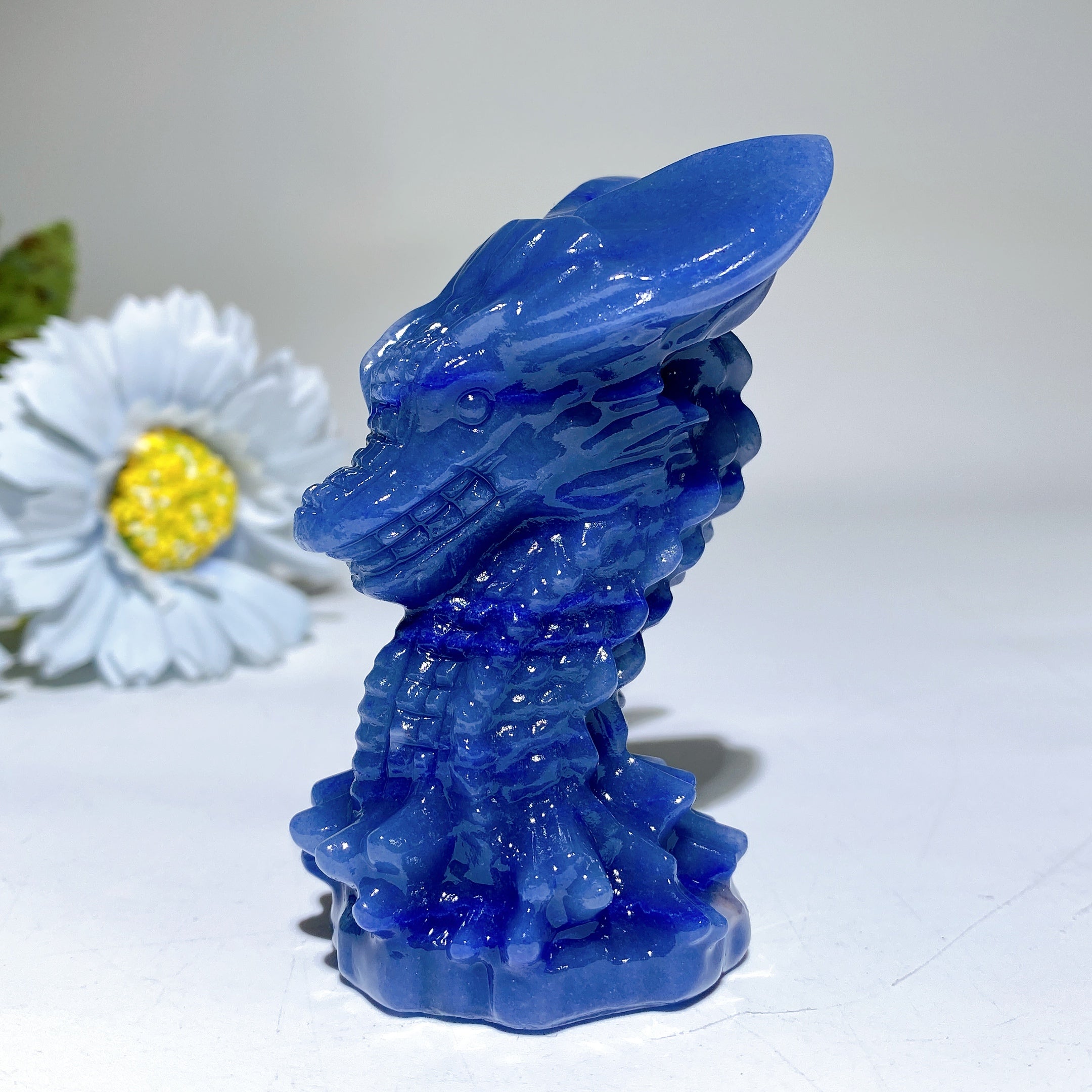 3.2 inch Crystal Dragon Head Carving for Healing Energy