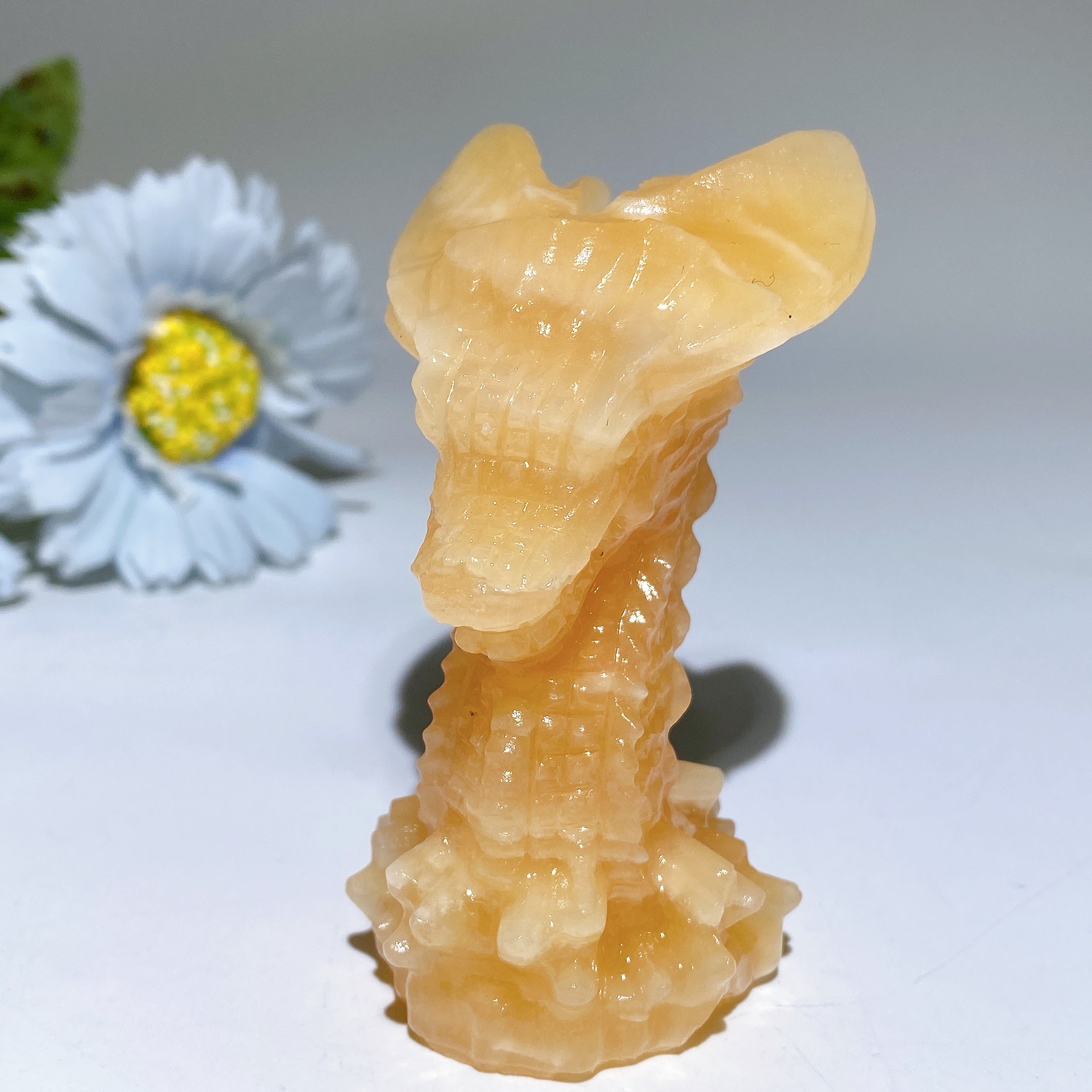 3.2 inch Crystal Dragon Head Carving for Healing Energy