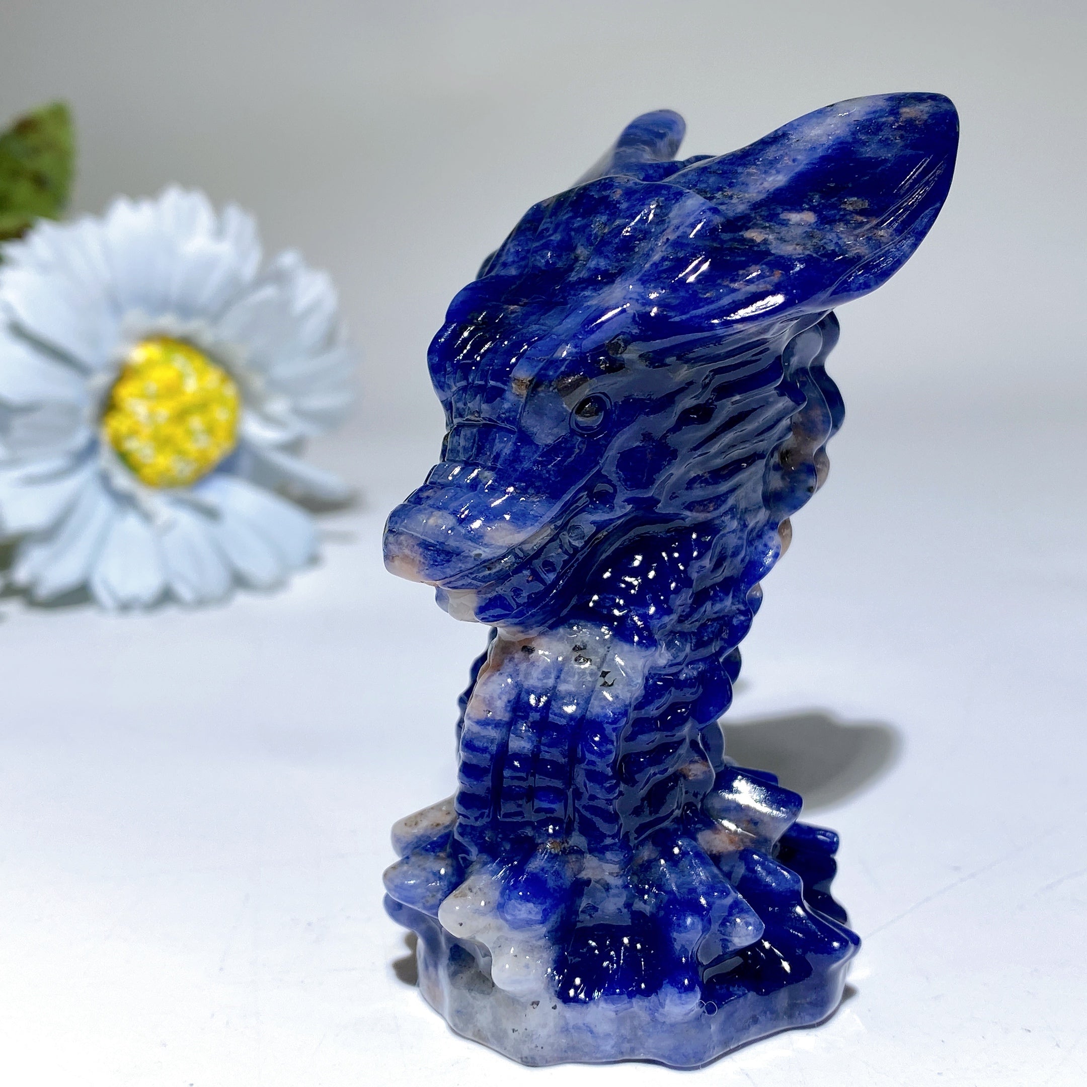 3.2 inch Crystal Dragon Head Carving for Healing Energy