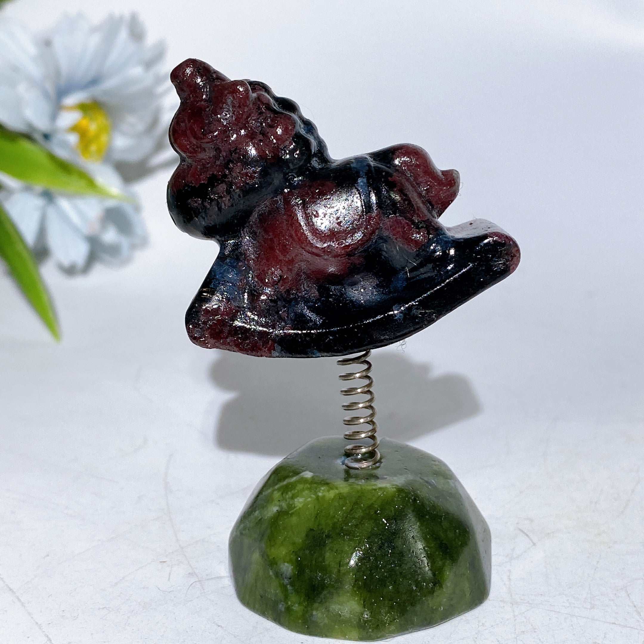 3.2-Inch Crystal Unicorn Figurine with Serpentine Base