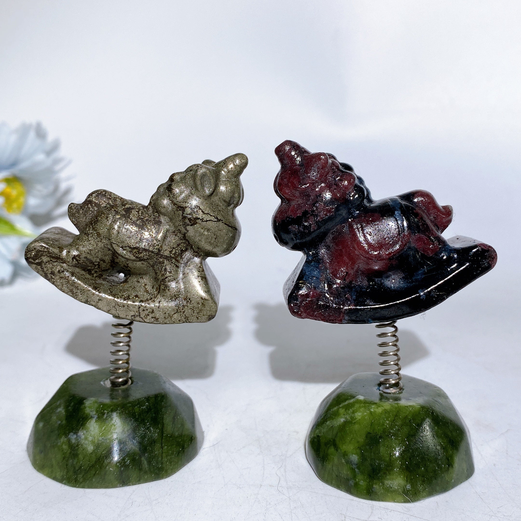 3.2-Inch Crystal Unicorn Figurine with Serpentine Base