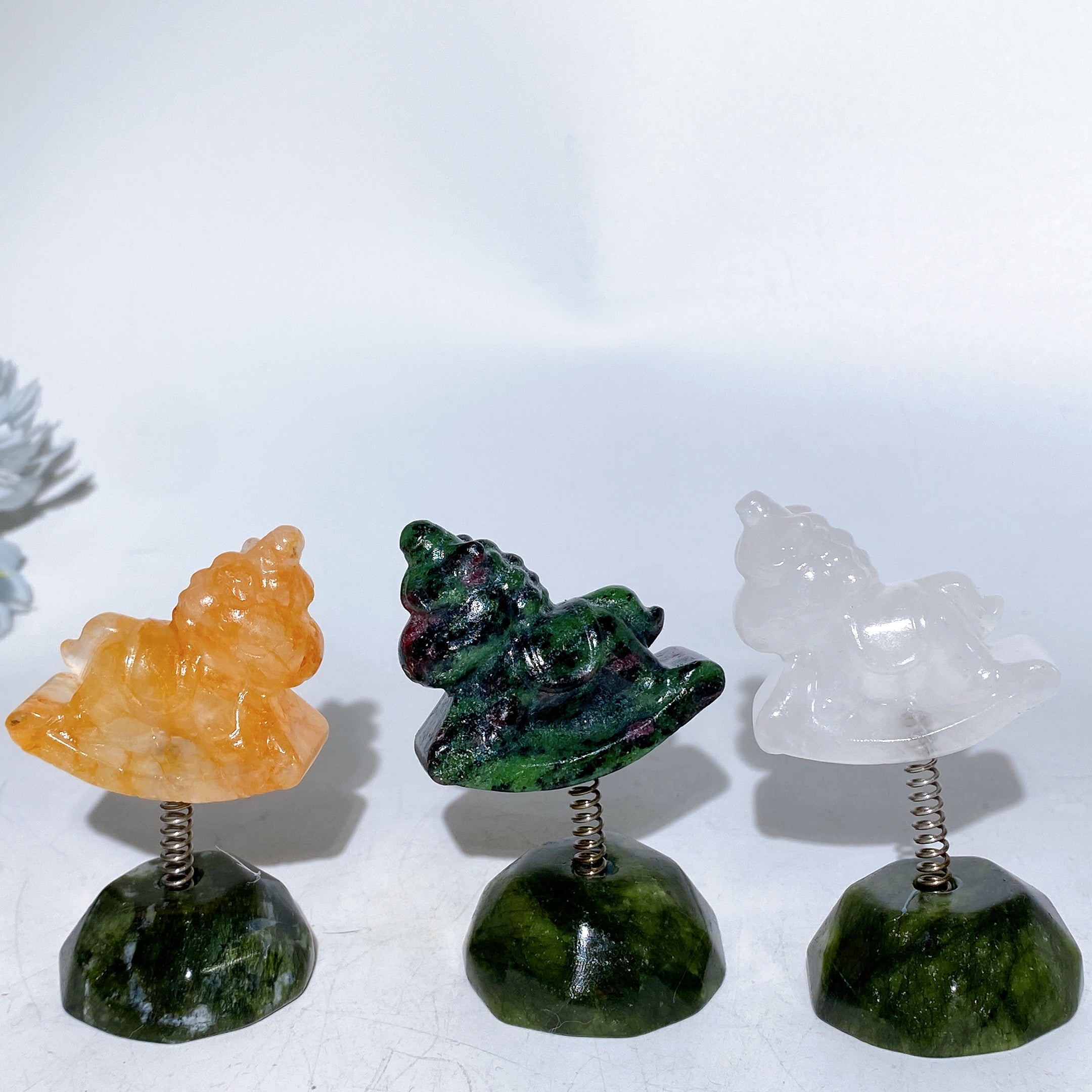 3.2-Inch Crystal Unicorn Figurine with Serpentine Base