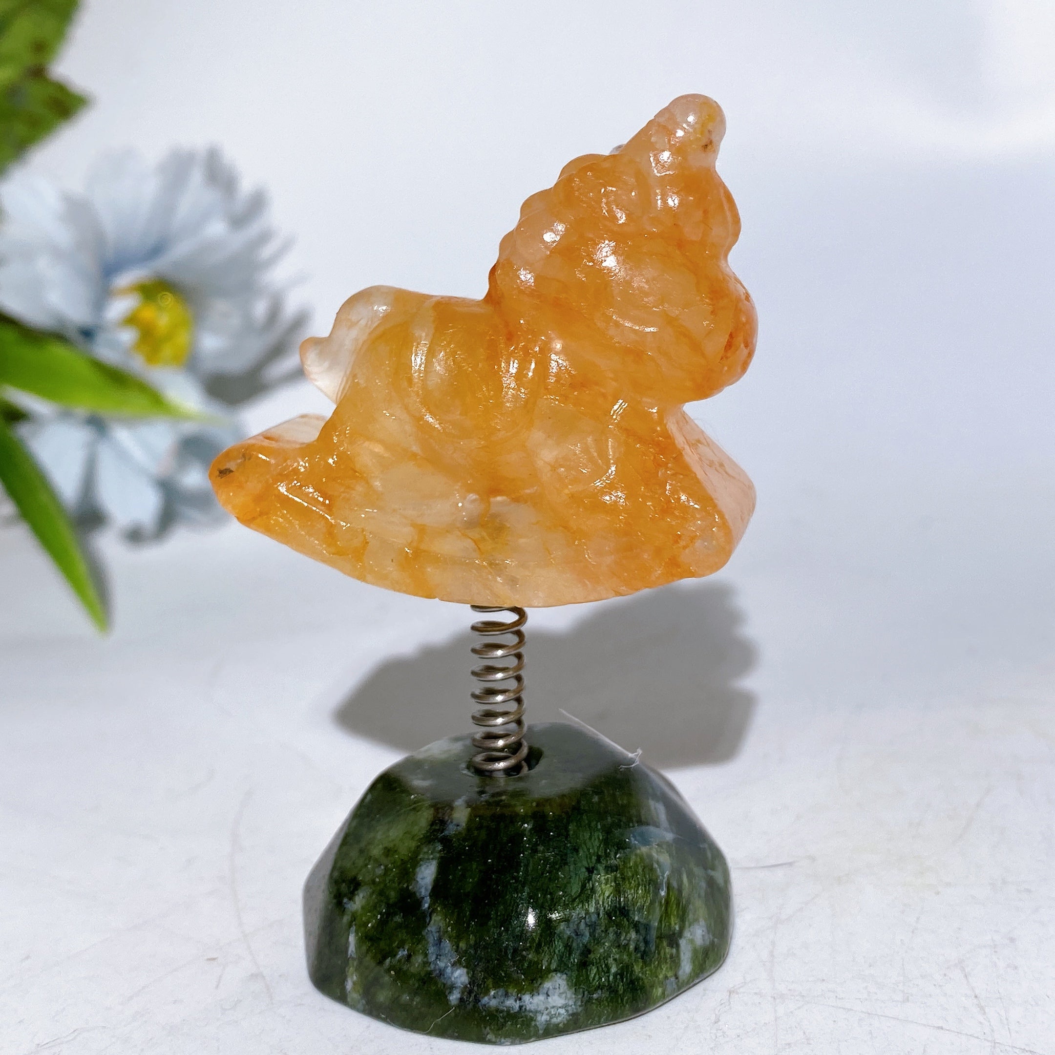 3.2-Inch Crystal Unicorn Figurine with Serpentine Base