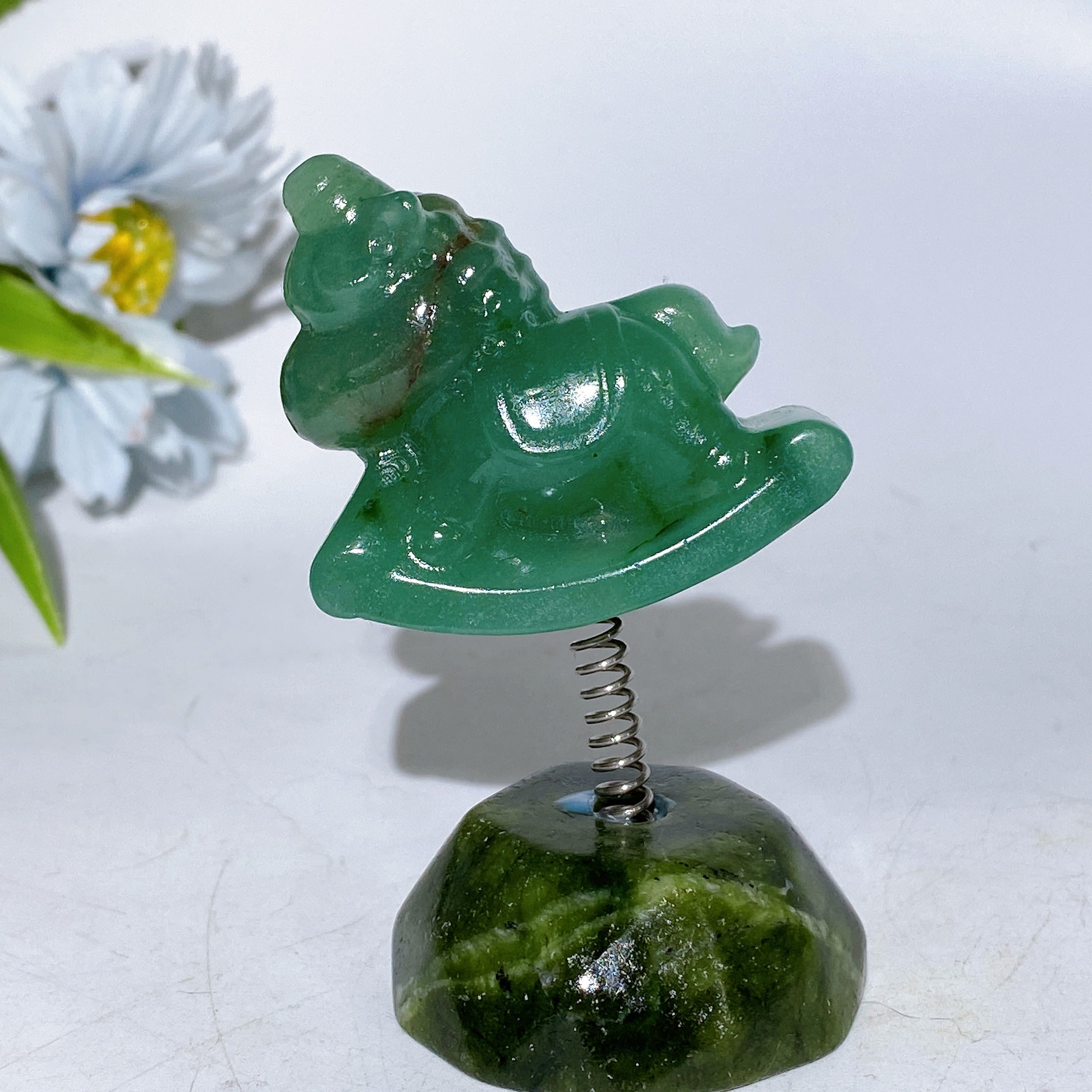 3.2-Inch Crystal Unicorn Figurine with Serpentine Base