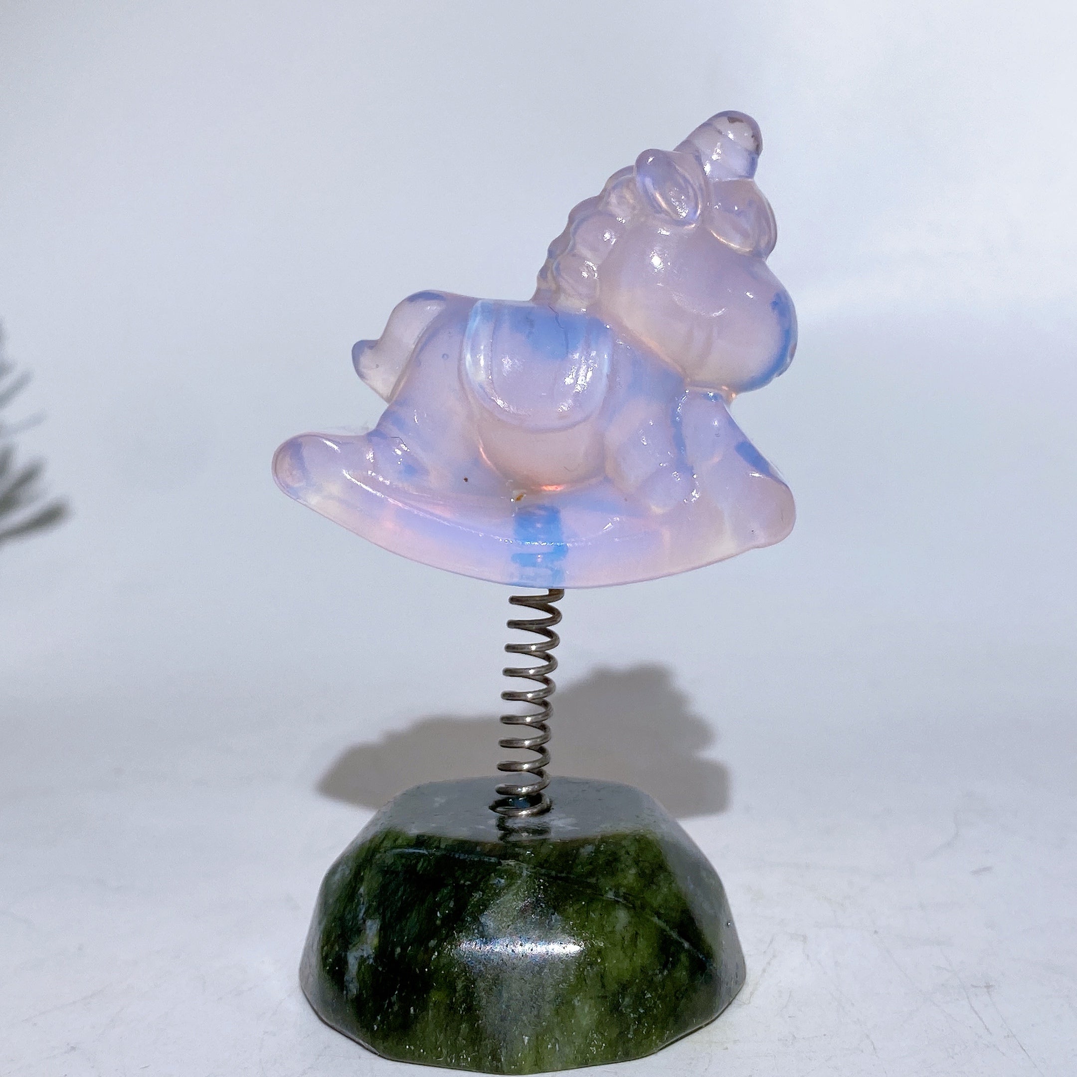 3.2-Inch Crystal Unicorn Figurine with Serpentine Base