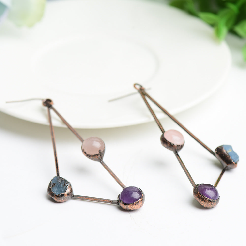 3.2 Inch Geometric Spiritual Crystal Healing Earrings