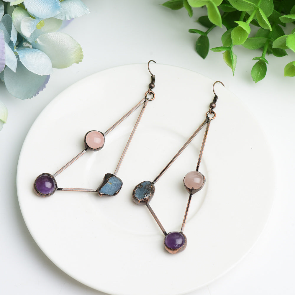 3.2 Inch Geometric Spiritual Crystal Healing Earrings