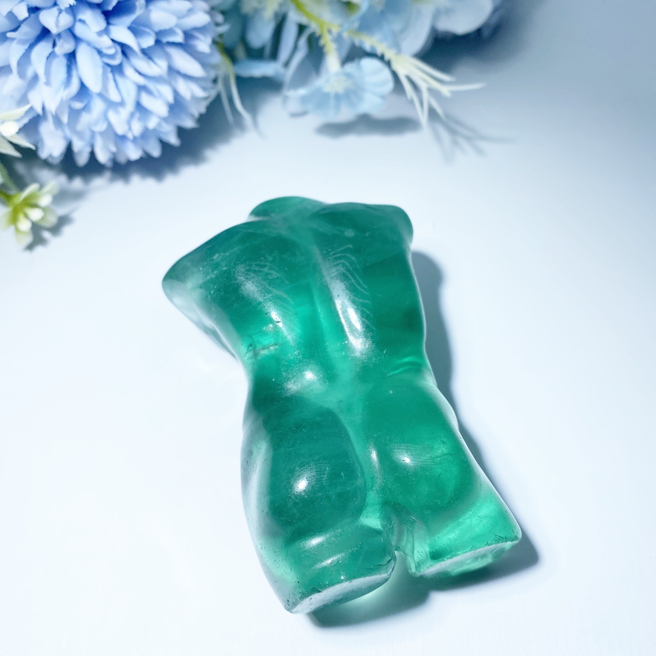 3.2 Inch Green Fluorite Healing Crystal Figurine Carving