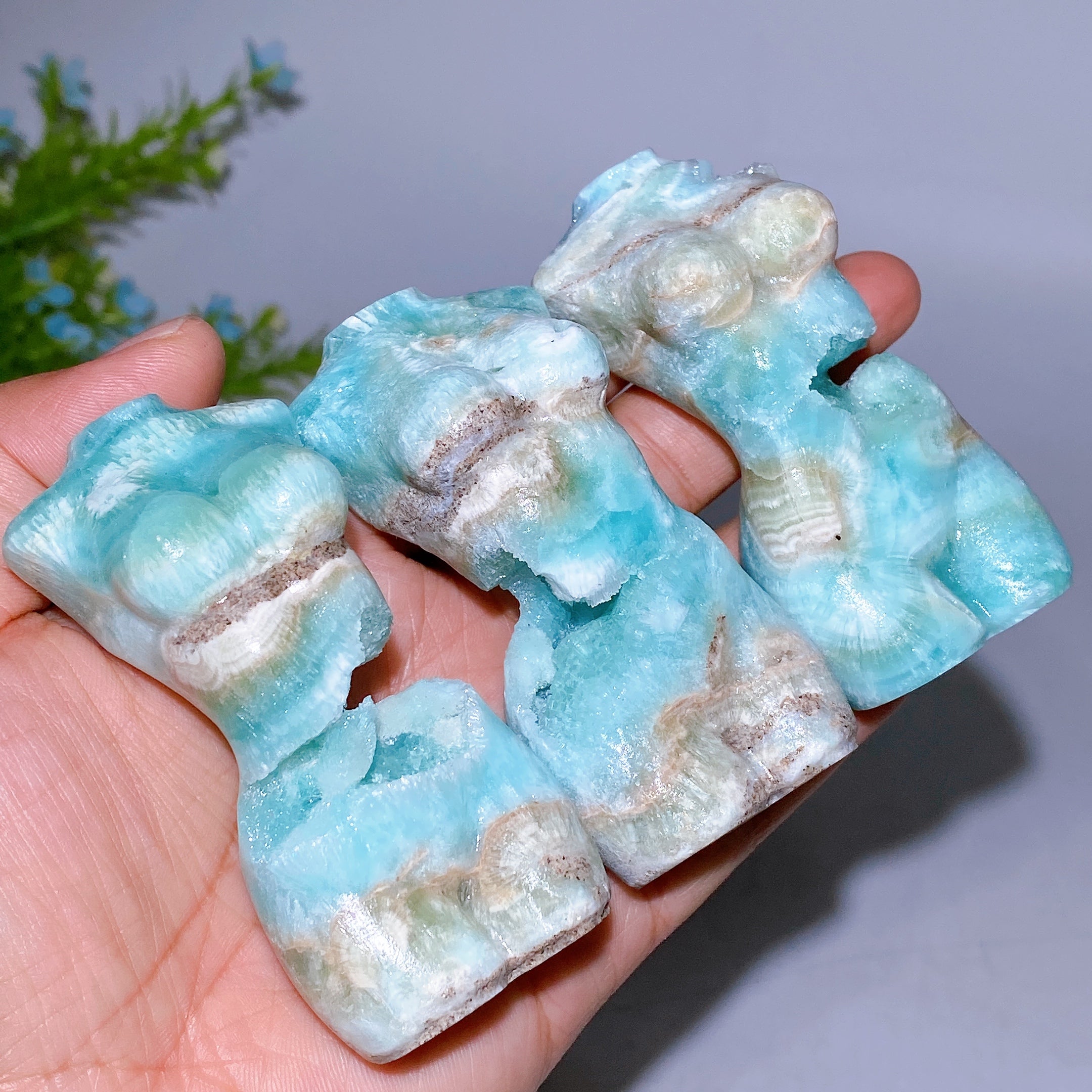 3.2 inch Hemimorphite Crystal Figurine Carving for Healing