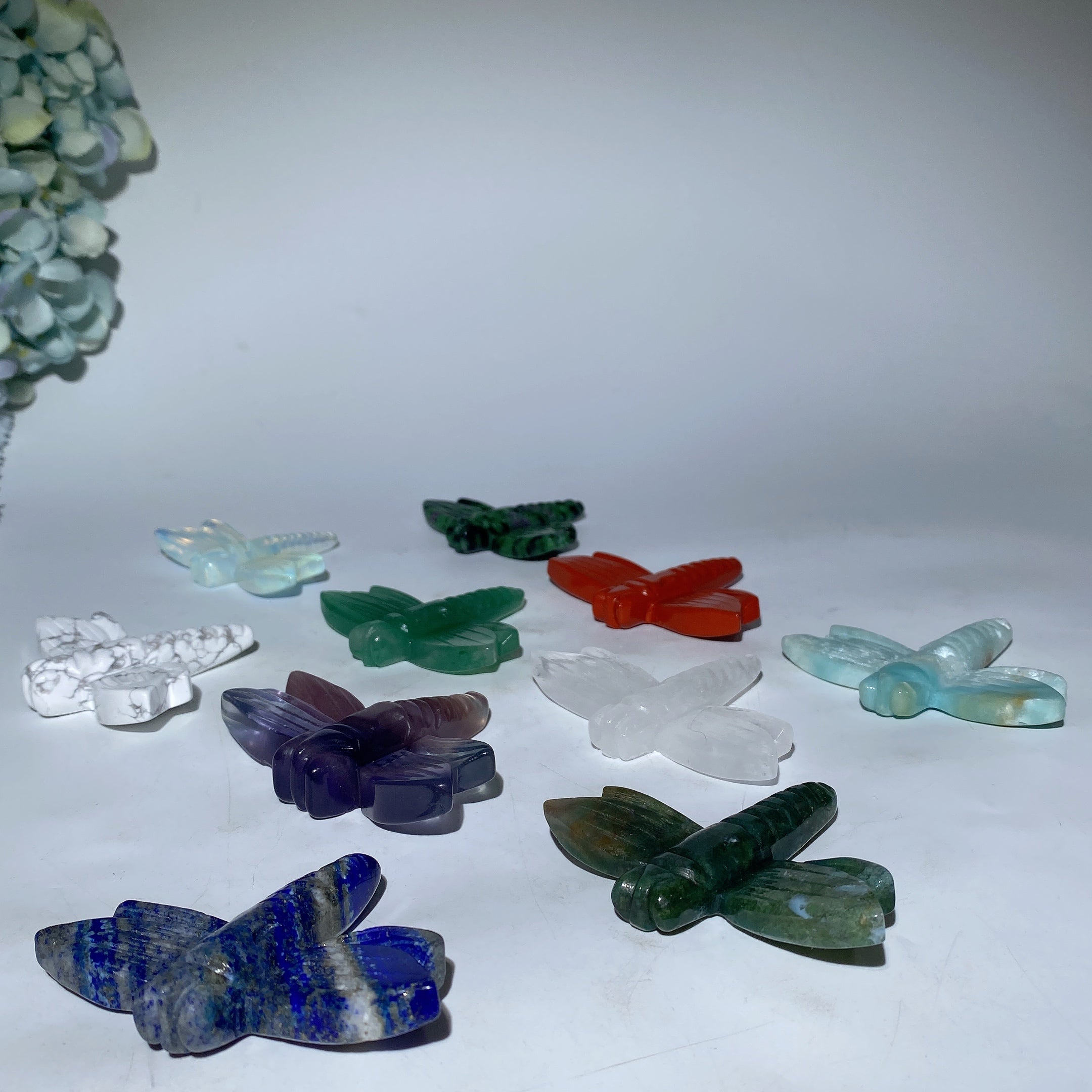 3.2 inch Mixed Crystal Dragonfly Carvings for Healing