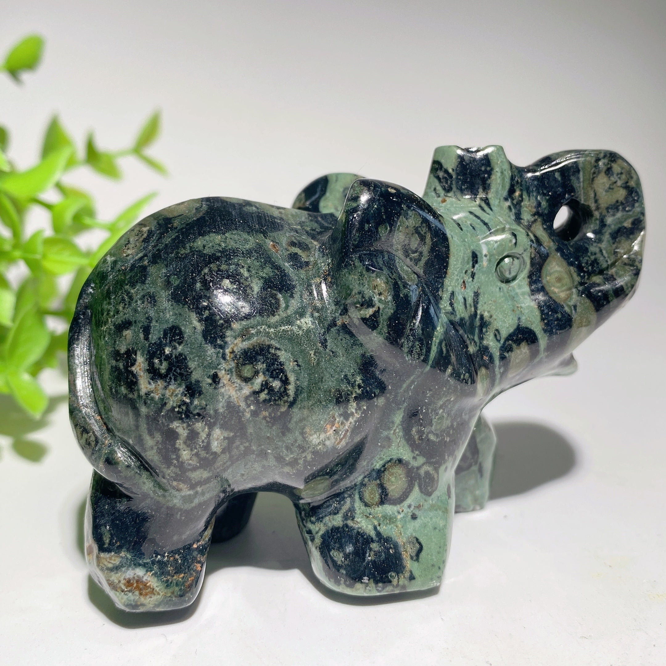 3.2 Inch Mixed Crystal Elephant Carving for Healing & Feng Shui