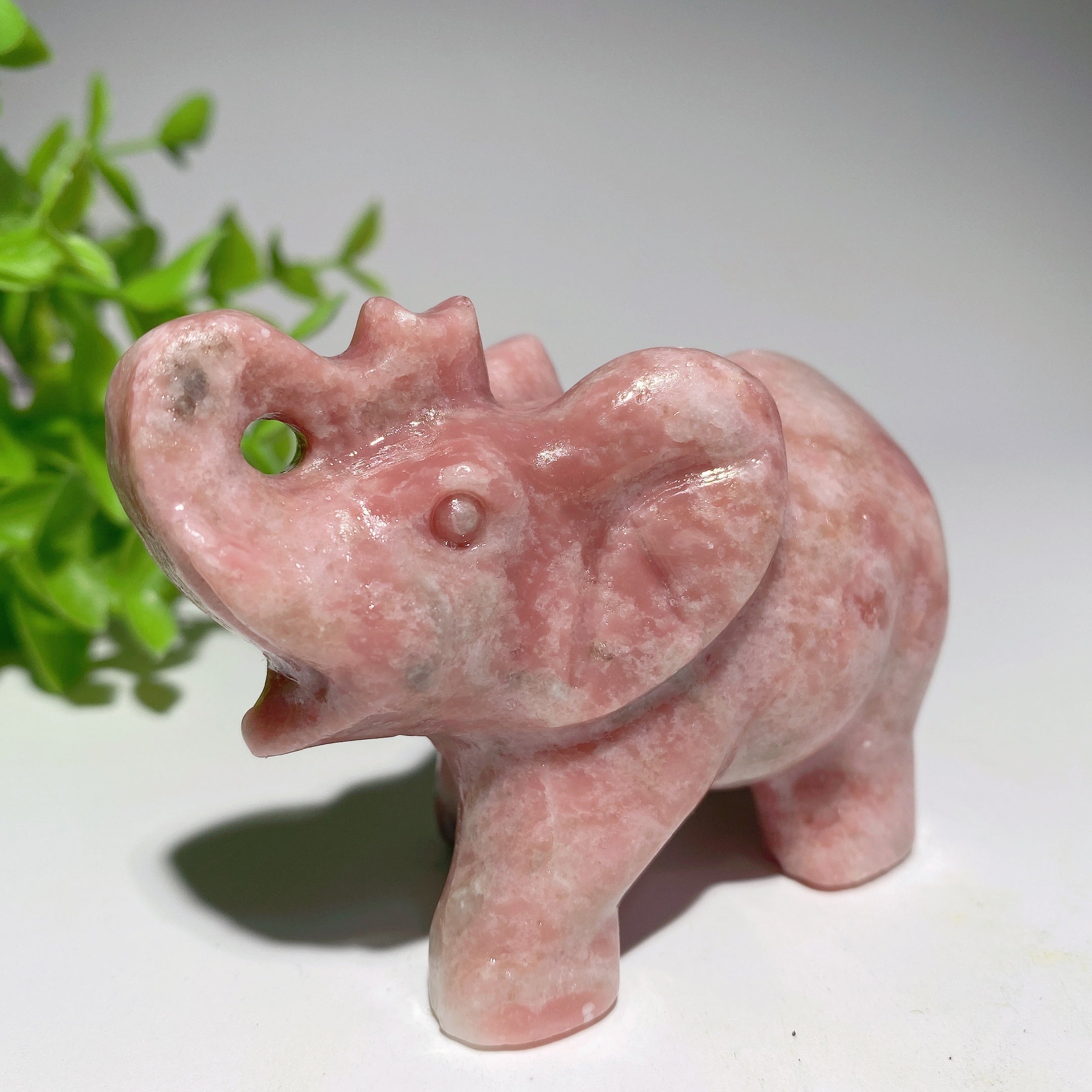 3.2 Inch Mixed Crystal Elephant Carving for Healing & Feng Shui