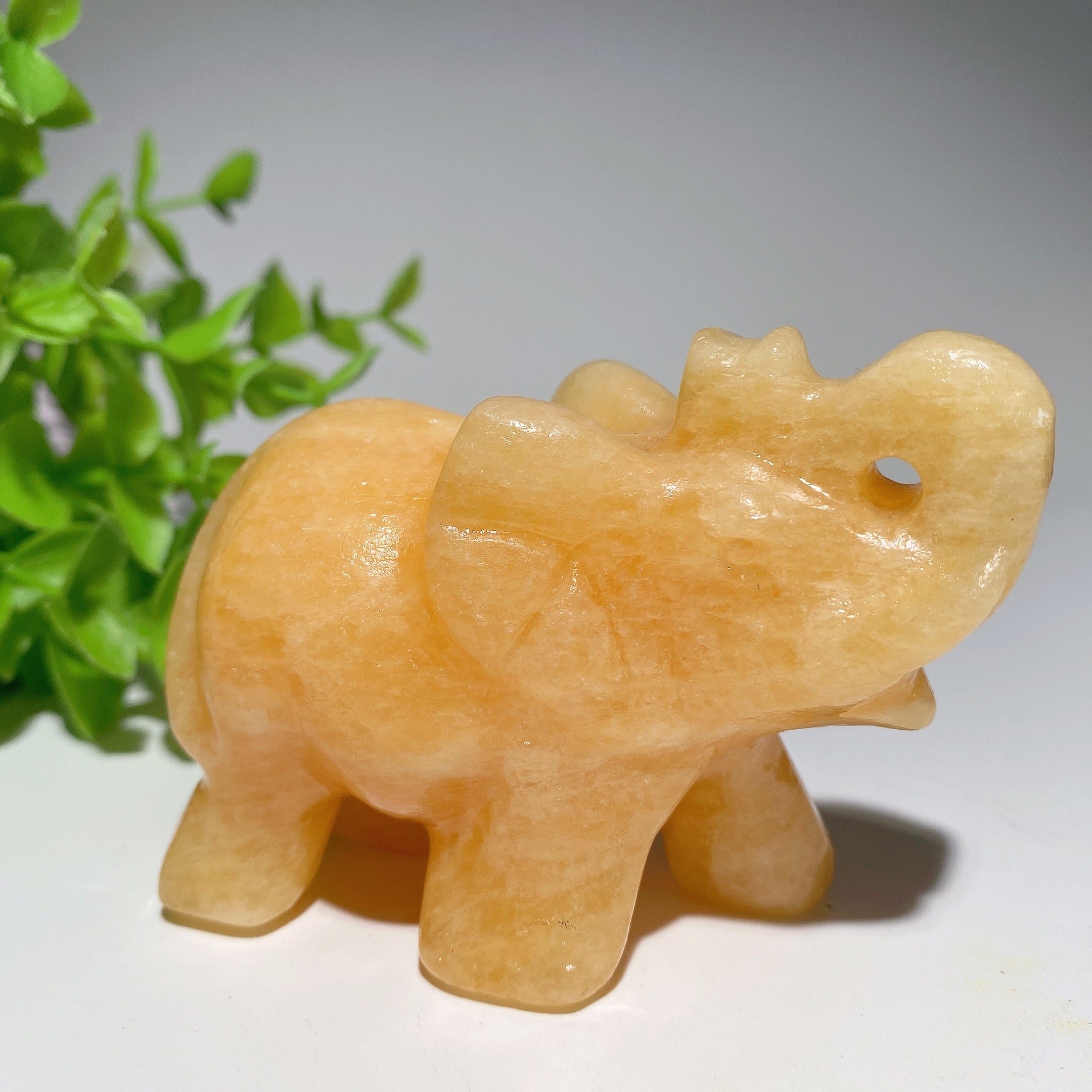 3.2 Inch Mixed Crystal Elephant Carving for Healing & Feng Shui