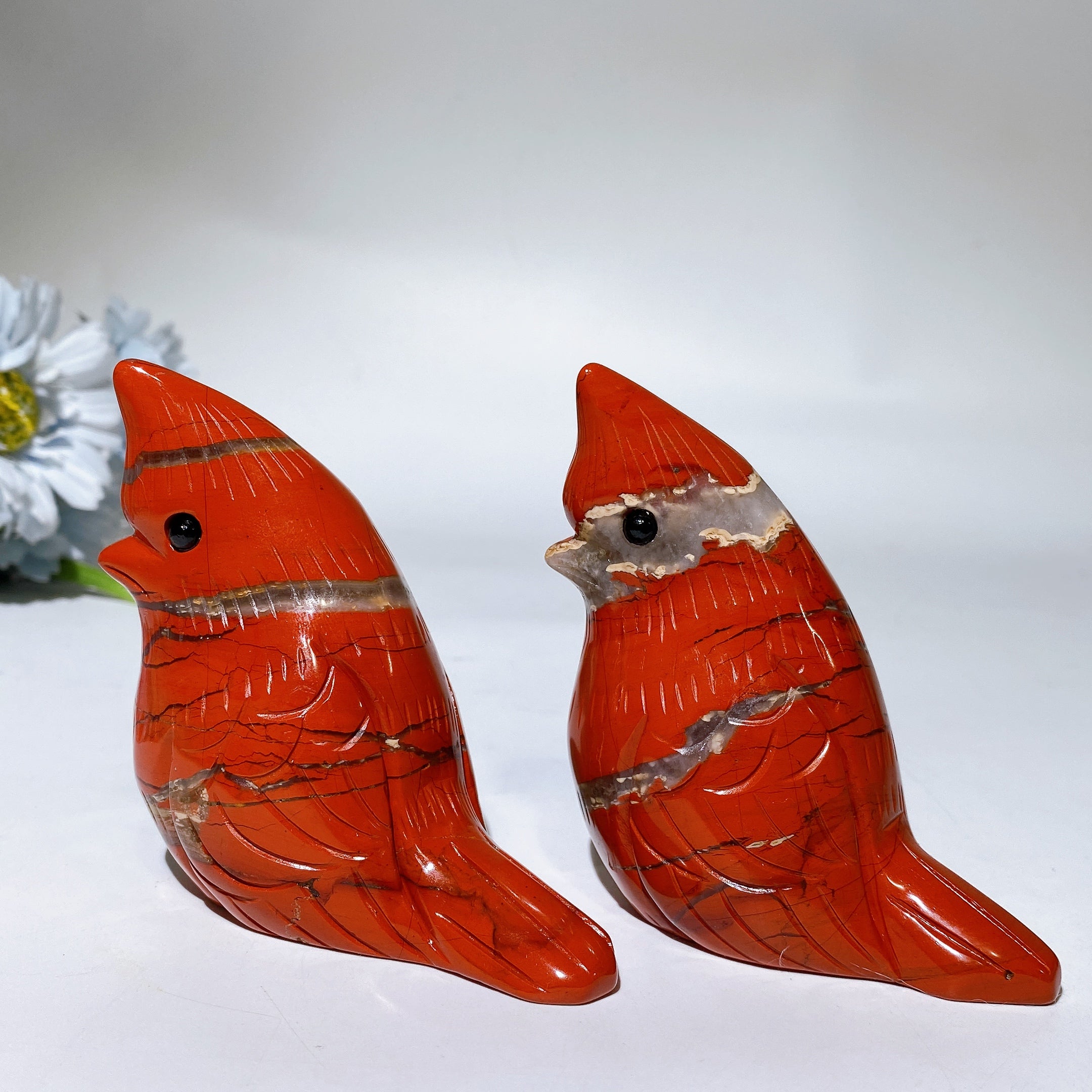 3.2 inch Red Jasper Cardinal Spiritual Carving