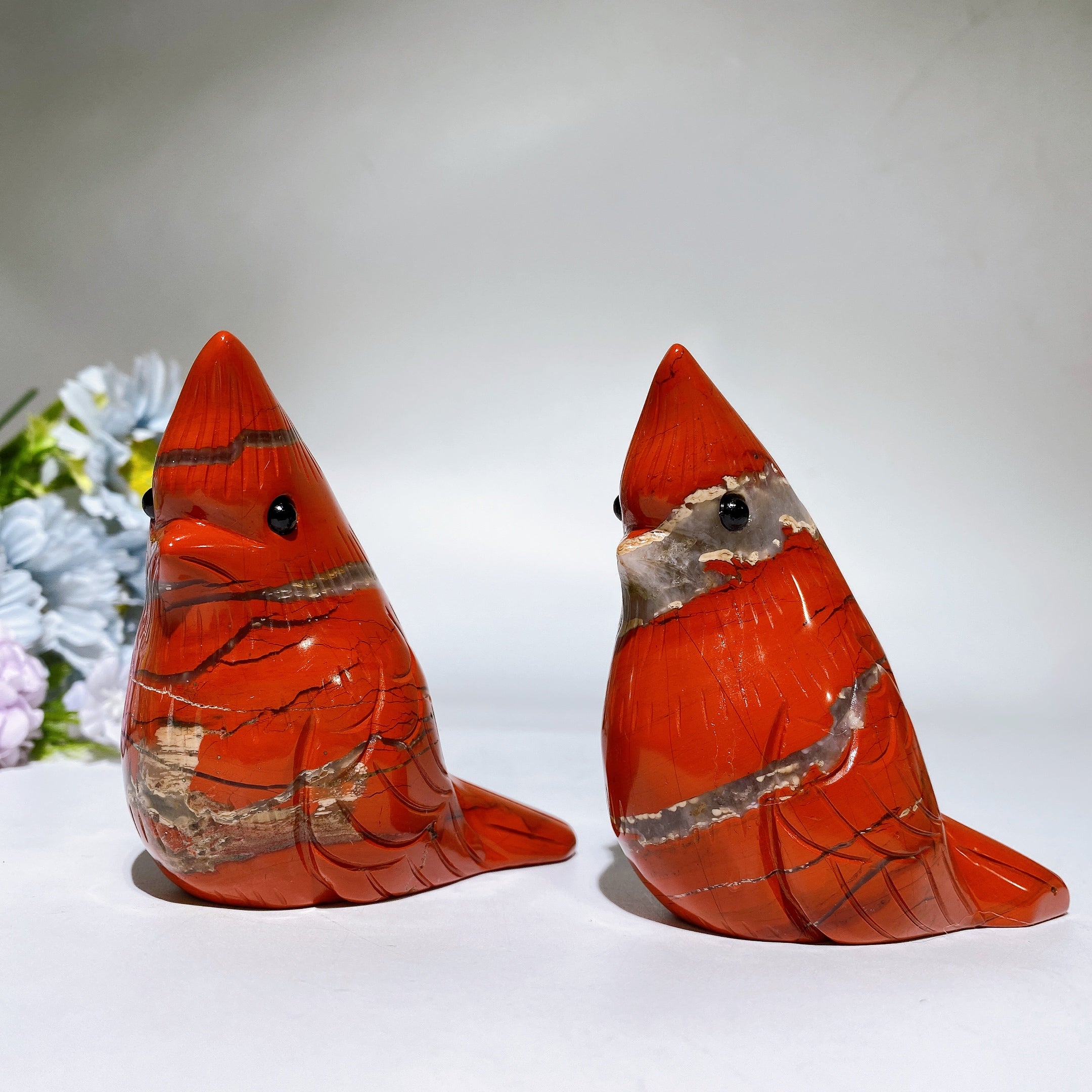 3.2 inch Red Jasper Cardinal Spiritual Carving